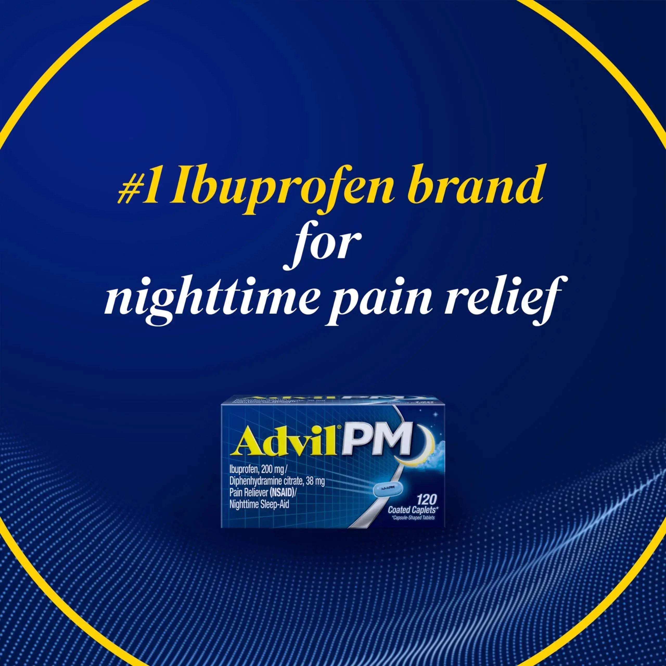 Advil PM Pain Reliever and Nighttime Sleep Aid, Pain Medicine with Ibuprofen for Pain Relief and Diphenhydramine Citrate for a Sleep Aid - 40 Coated Caplets AdvilAu supplements