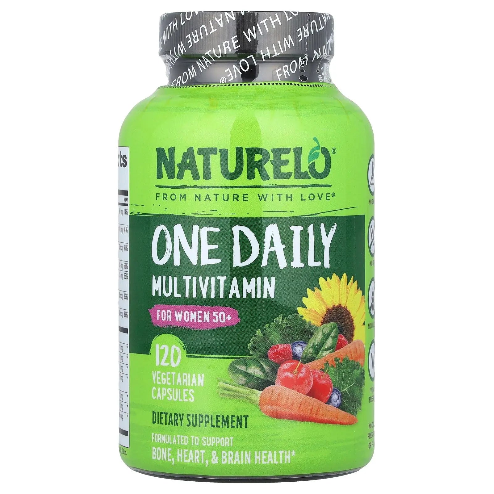 NATURELO One Daily Multivitamin for Men 50+, 120 Capsules One Daily Multivitamin for Women 50+ (Iron Free), 120 Capsules - 4 Month Supply Bundle NATURELOAu supplements