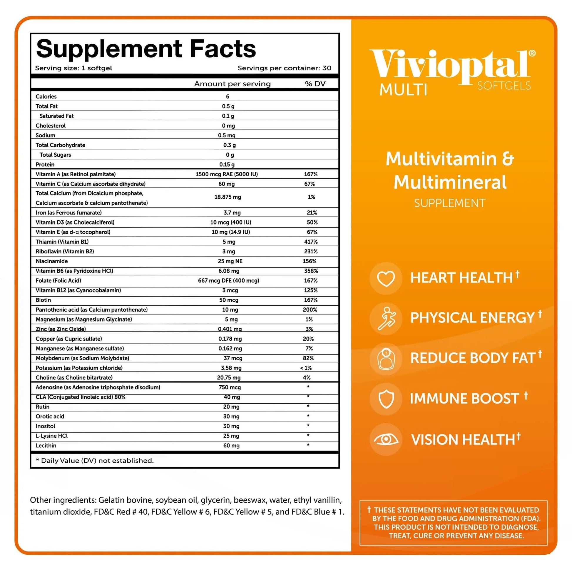 Vivioptal Multi, 30 Softgels, Multivitamin & Multimineral, Gluten Free, German Formula Vivioptal VitaminsAu supplements