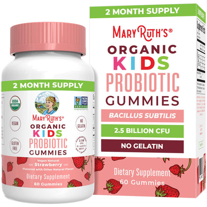 MaryRuth Organics Kids Probiotics for Digestive Health | USDA Probiotic Gummies | 2 Month Supply | Kids Probiotics | Immune Support | Gut Health Supplement | Vegan | Non-GMO | Gluten Free | 60 Count MARYRUTH'SUS supplements
