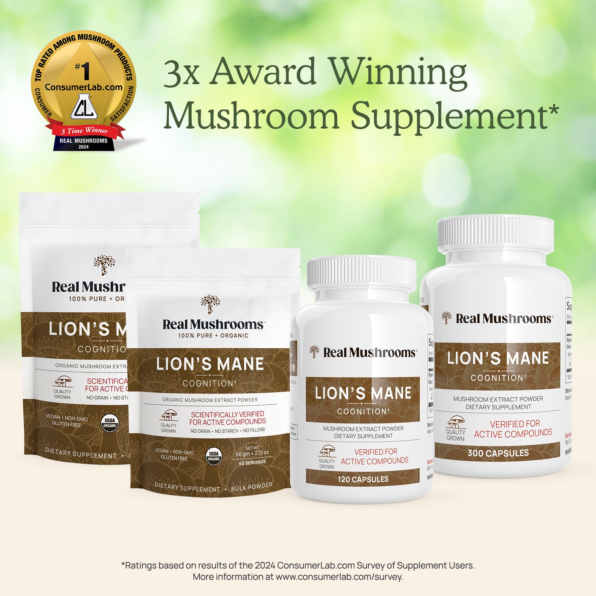 Real Mushrooms Lion’s Mane Powder - Organic Lions Mane Mushroom Extract Real MushroomsUS supplements