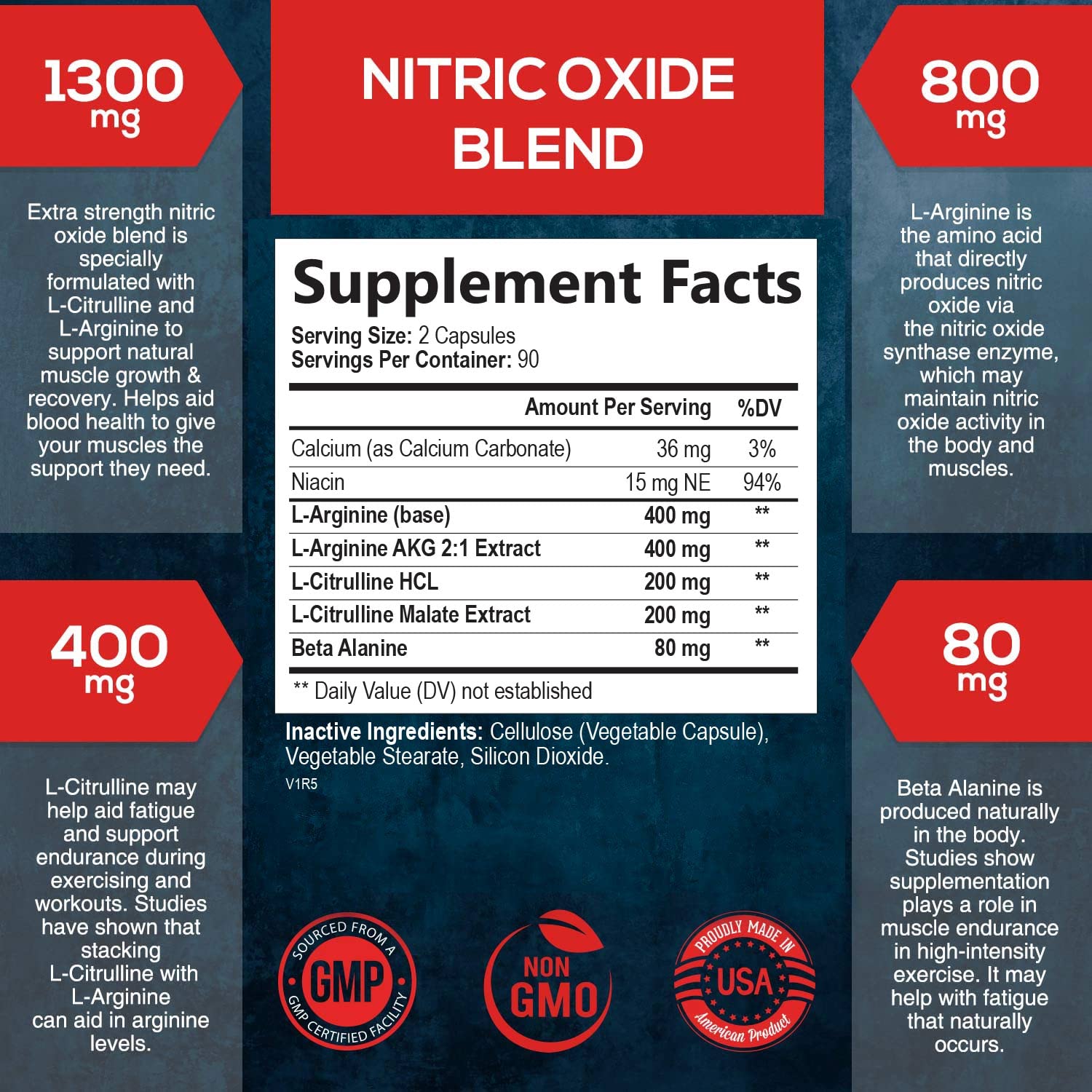 Extra Strength Nitric Oxide Supplement L Arginine 3X Strength - Citrulline Malate, AAKG SILVERONYXAu supplements