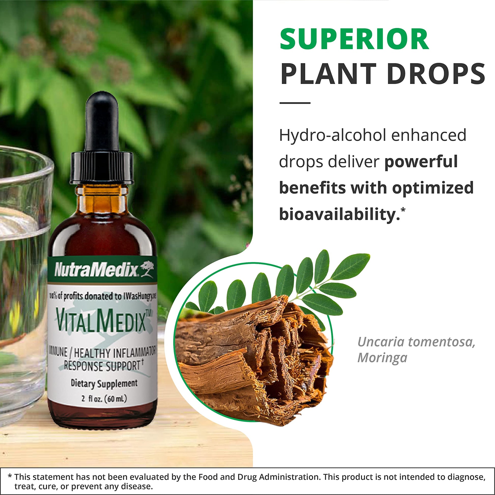 NutraMedix VitalMedix - Cat's Claw & Moringa Plant Extract - Daily Energy Supplement for Immune Health & Overall Vitality - Rich in Vitamins & Minerals (2oz) NutraMedixAu supplements