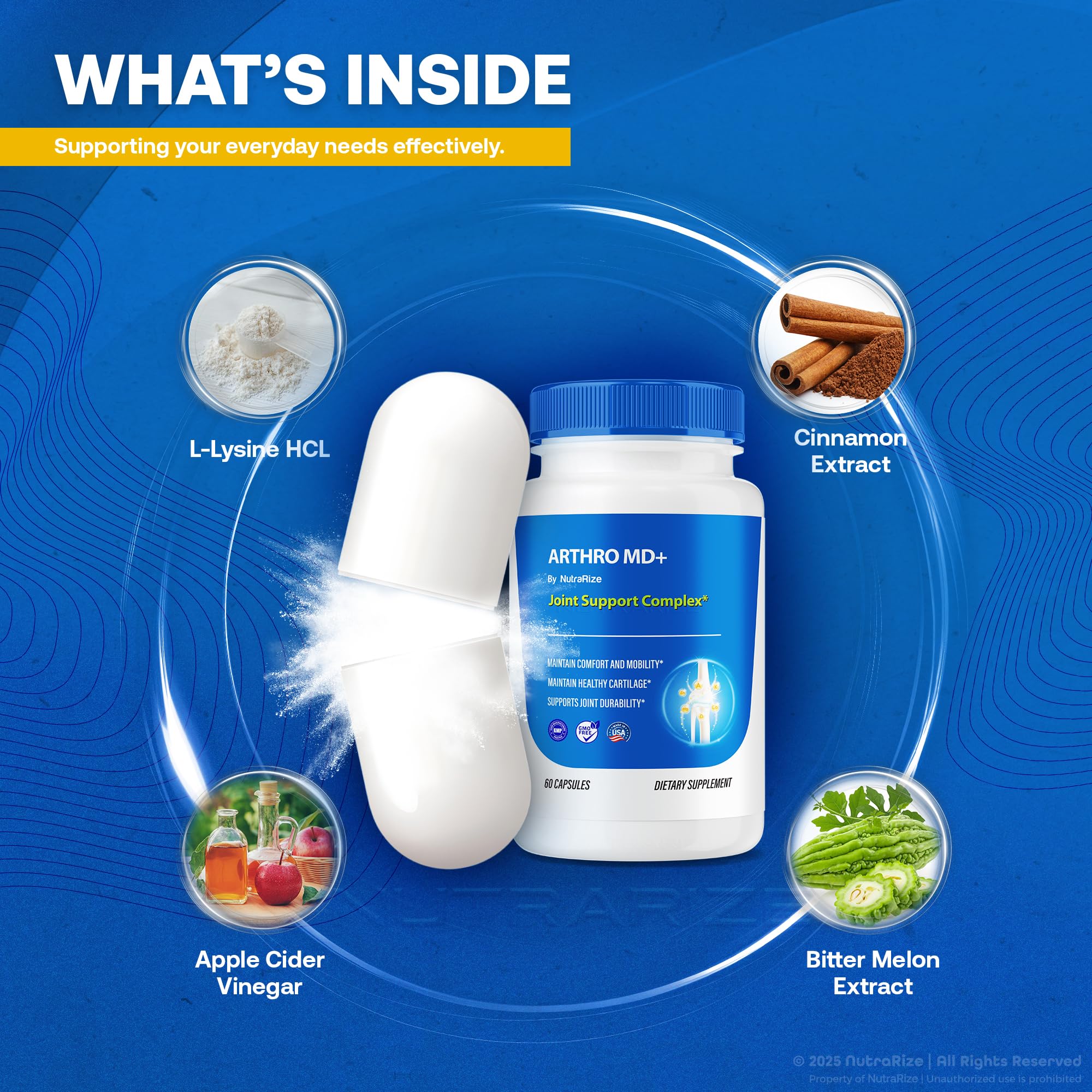 NutraRize (3 Pack) Arthro MD+ Capsules, Official Arthro MD Joint Support, All Natural Formula to Support Flexibility and Mobility, Premium Pills for Healthy Joints, Arthro M D Review (180 Capsules) NutraRizeAu supplements