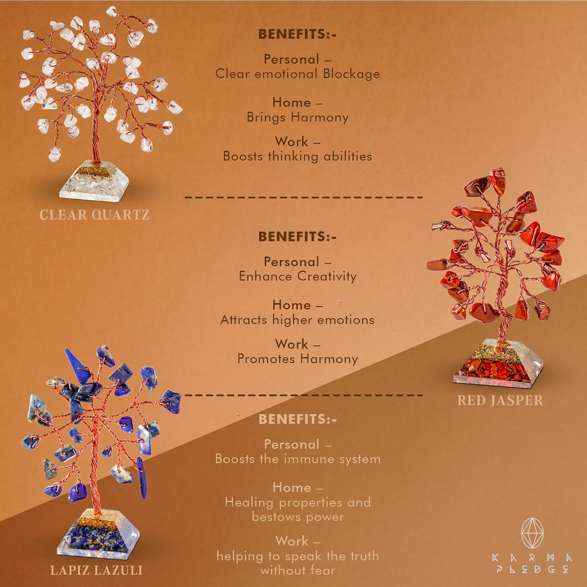 Crystal Tree Tree of Life 7 Chakra Healing Crystals & Stones for Positive Energy, Good Luck Gifts KARMAPLEDGEAu supplements