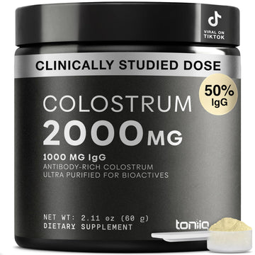 Toniiq Colostrum Powder – Ultra High Potency 50% IgG Concentrate – Farm-to-Jar Traceable French Colostrum – Microfiltered for Purity – Third-Party Lab Verified – 30 Servings ToniiqAu supplements