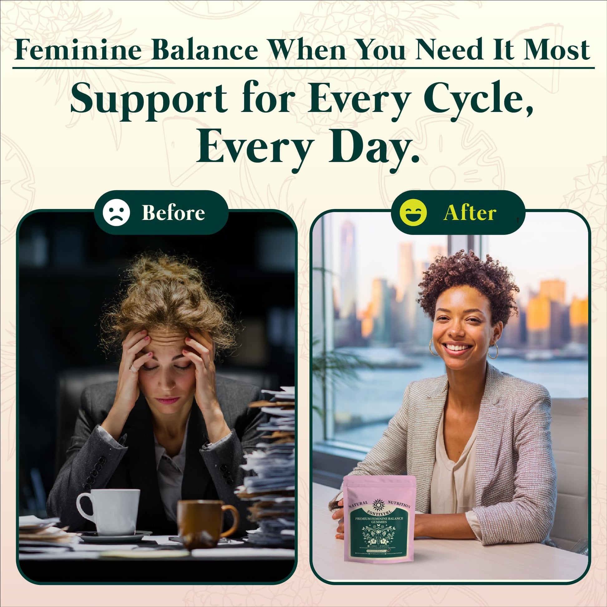 Zontixyrl Premium Feminine Balance Gummies Women - Pineapple Gummies for Women pH Probiotic and Immune Support Vegan Gluten Free 60 Gummies 30 Servings ZontixyrlAu supplements