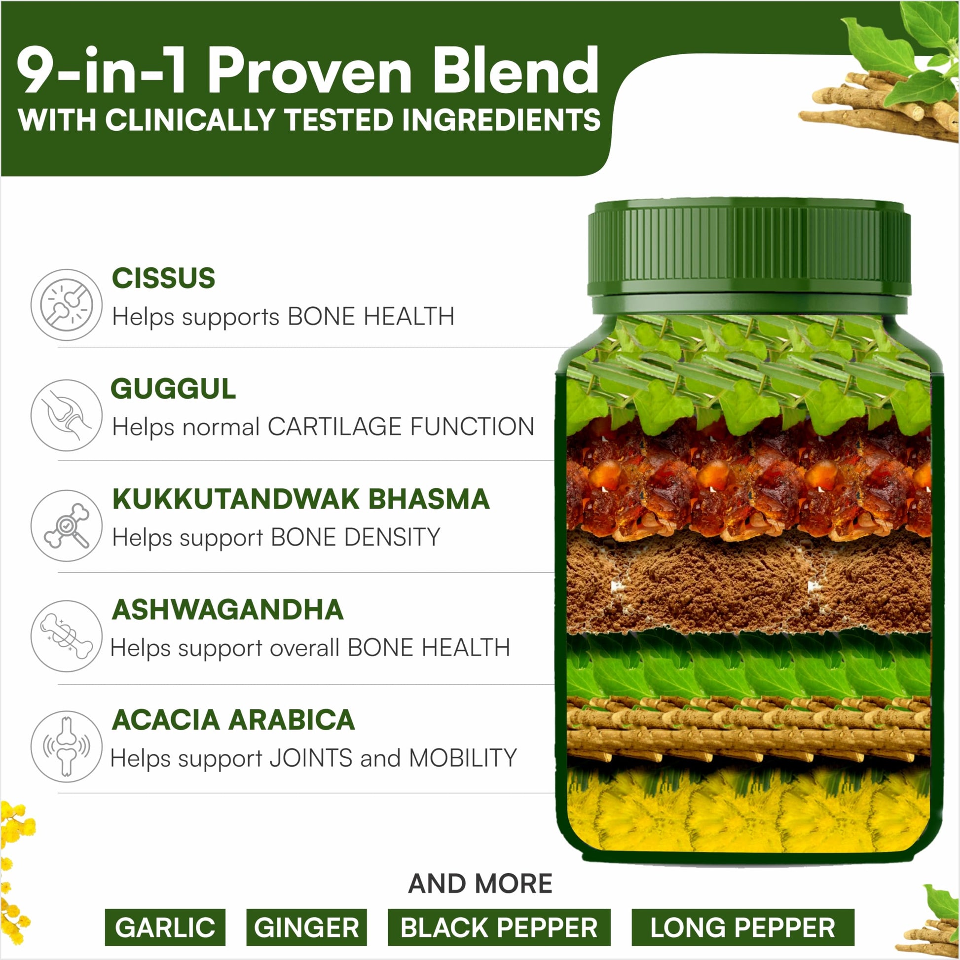 SHREE DHANWANTRI HERBALS SDH Bonartho | Bone & Joint Support Supplement | Move with Comfort & Ease | 60 Caps (1 Mon Supply) SHREE DHANWANTRI HERBALSAu supplements