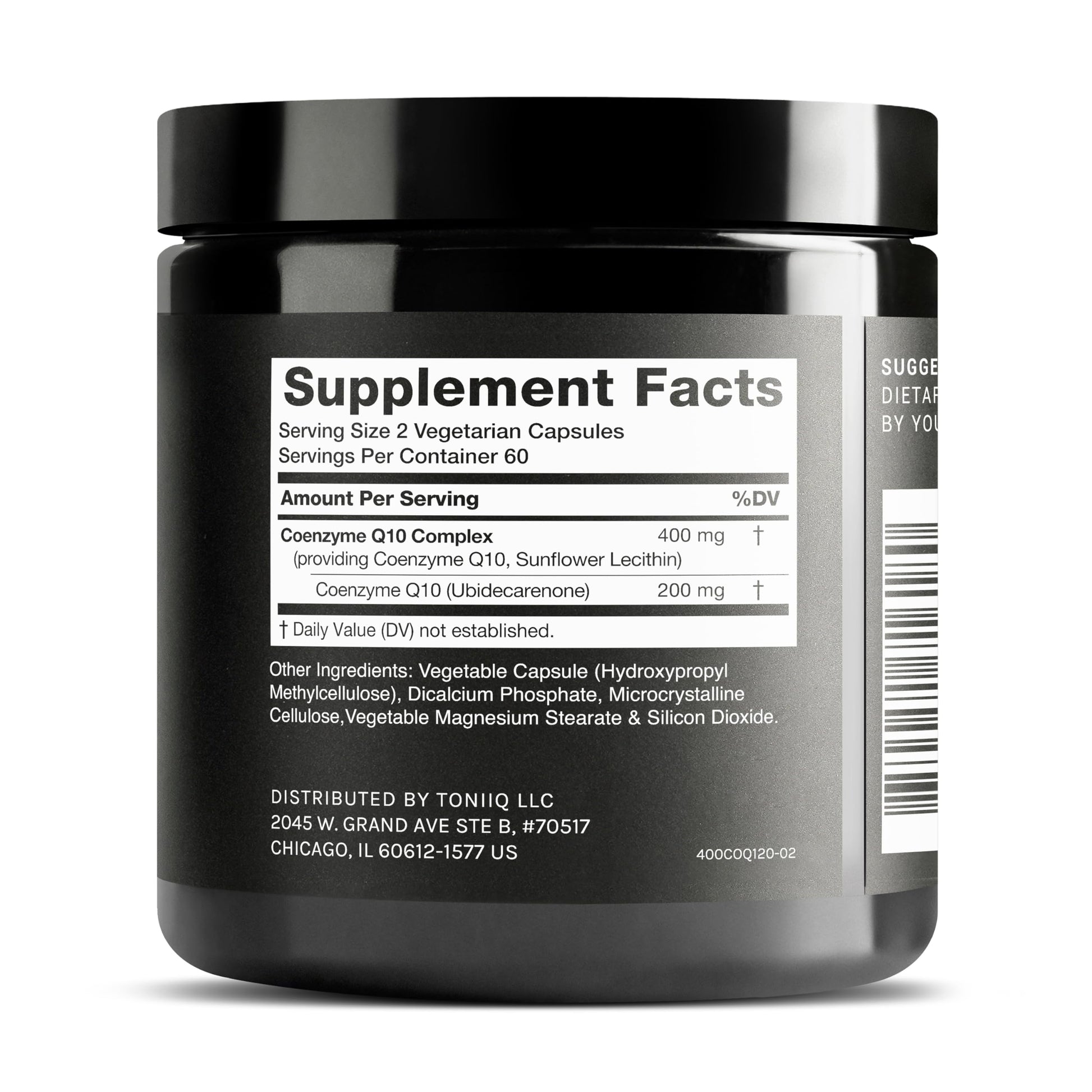 Toniiq CoQ10 400mg Extra Strength - Ultra High Purity - Liposomal for Superior Absorption - 98% Purified - Third-Party Tested, 120 Veggie Capsules ToniiqAu supplements
