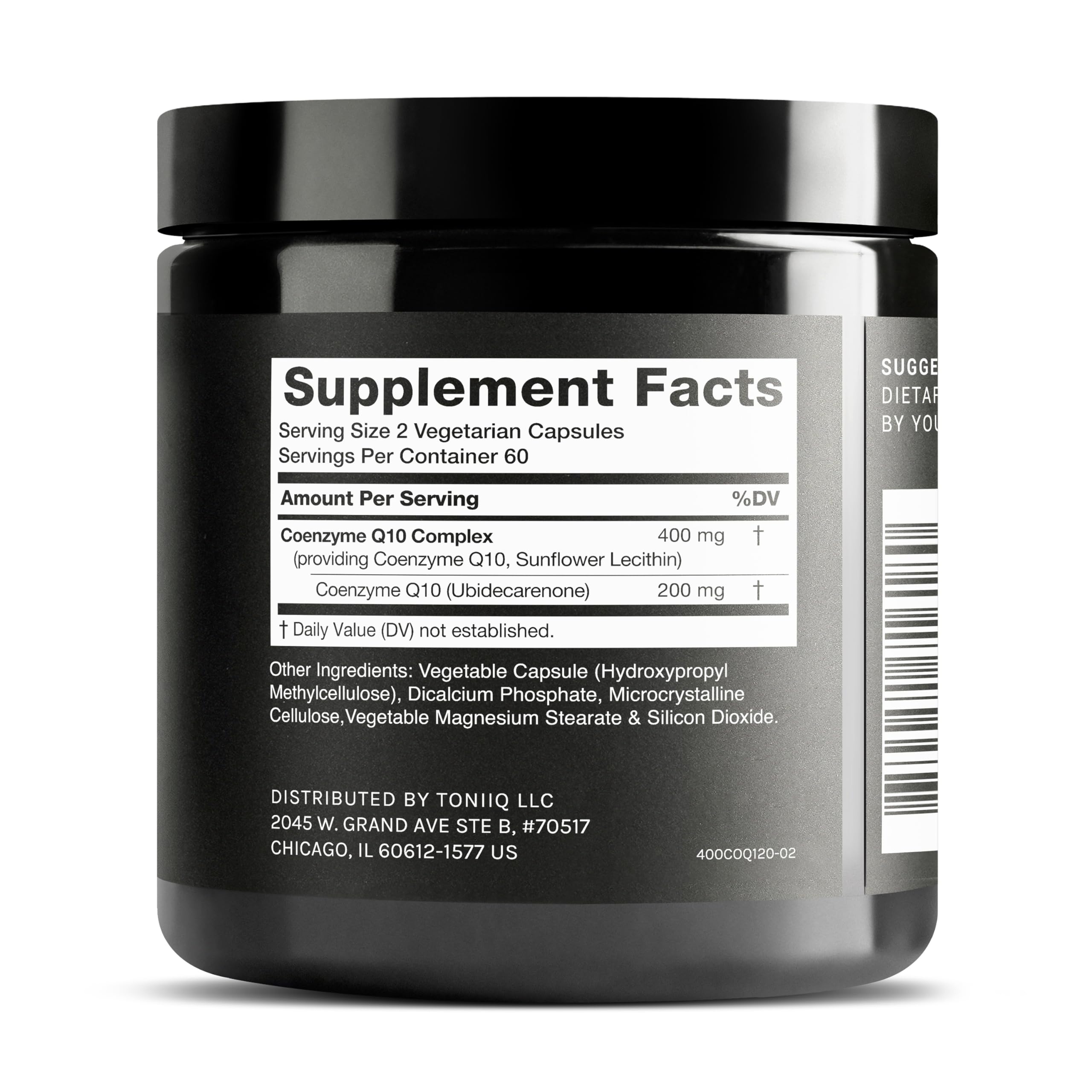 Toniiq CoQ10 400mg Extra Strength - Ultra High Purity - Liposomal for Superior Absorption - 98% Purified - Third-Party Tested, 120 Veggie Capsules ToniiqAu supplements