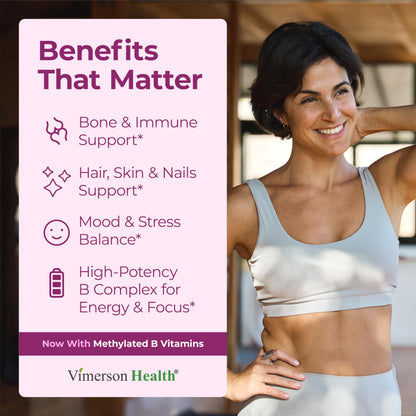 Methylated Multivitamin for Women w/Bioavailable Vitamins, Chelated Minerals, Vitamin D, B12, C, A & Zinc for Energy, Focus and Immune Health Vimerson HealthUS supplements