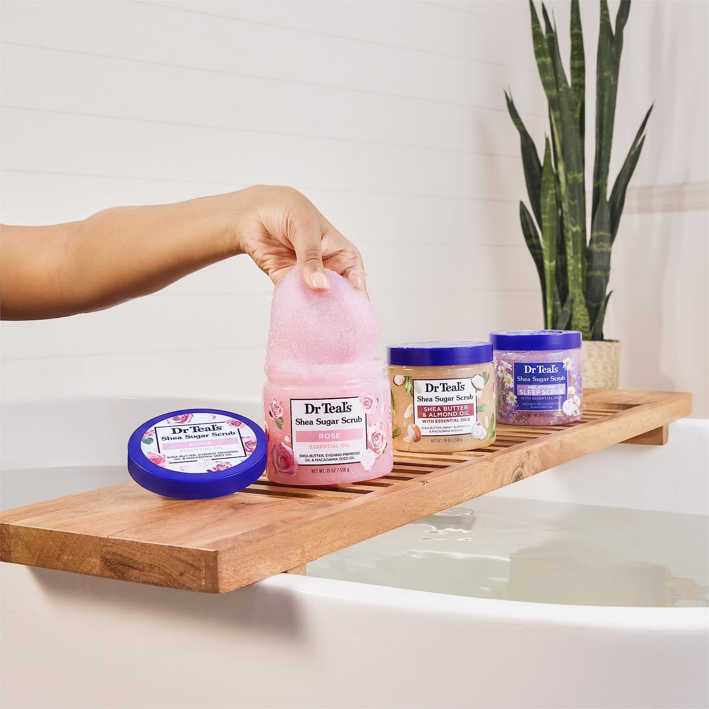 Dr Teal's Shea Sugar Body Scrub, Rose with Essential Oil, 19 oz (Pack of 3) Packaging May Dr Teal'sUS supplements