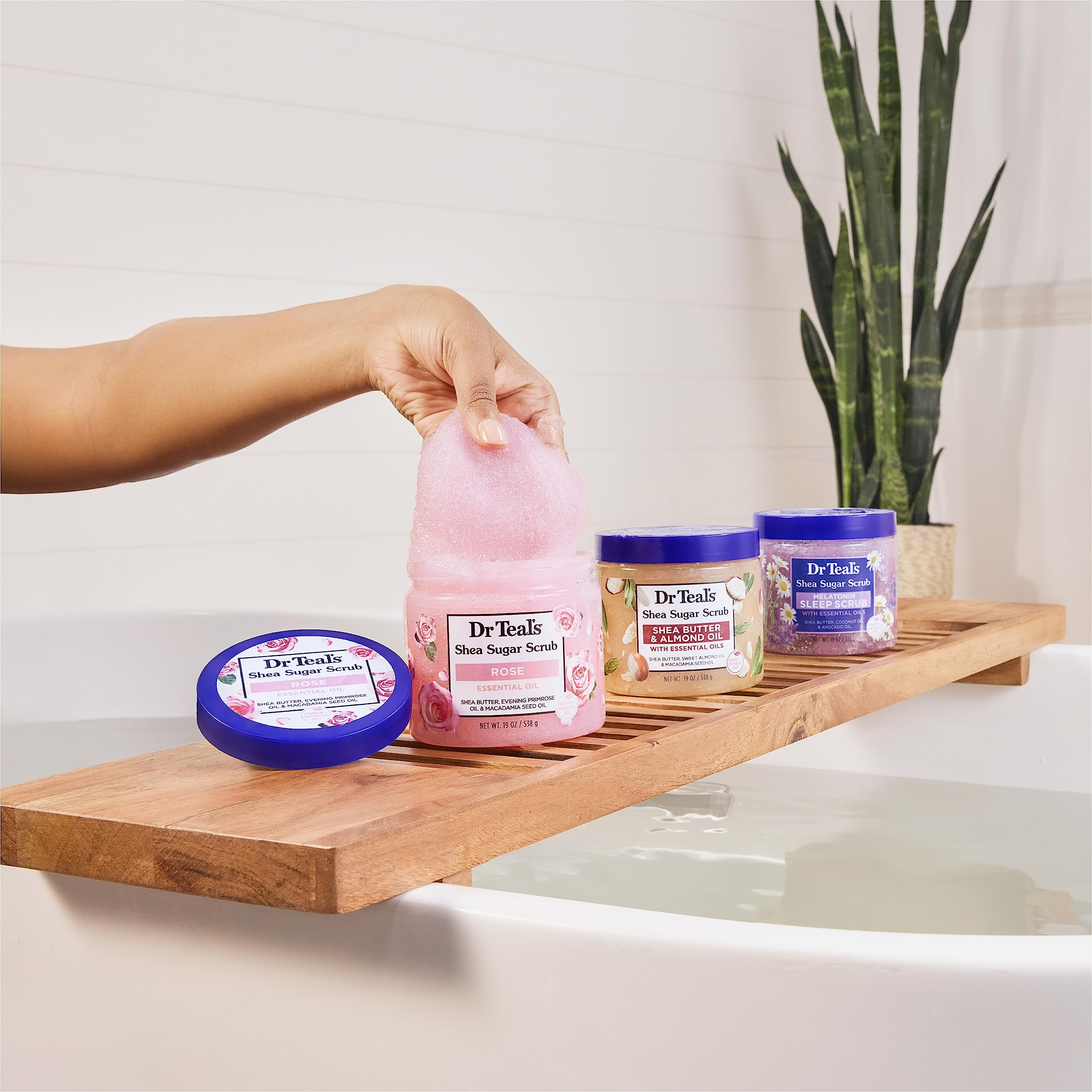 Dr Teal's Shea Sugar Body Scrub, Rose with Essential Oil, 19 oz (Pack of 3) Packaging May Dr Teal'sAu supplements