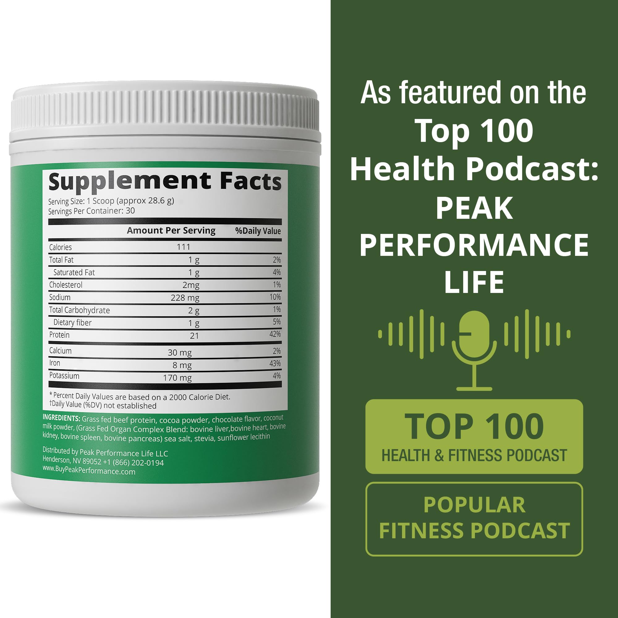Grass Fed Beef Protein Powder + Organ Complex. Lactose Free Great Tasting Beef Protein Isolate. Animal Based Non Dairy No Whey Paleo Carnivore Supplement for Muscle Building. Chocolate Flavor Peak PerformanceAu supplements
