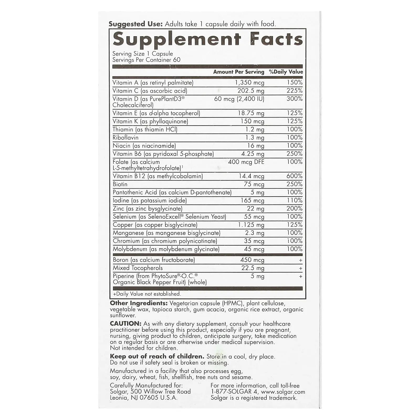 Solgar One Daily Men's Multi 50+ Whole Body Support for Men 50 and Older Highly Absorbable Delayed Release Heart, Energy SolgarAu supplements