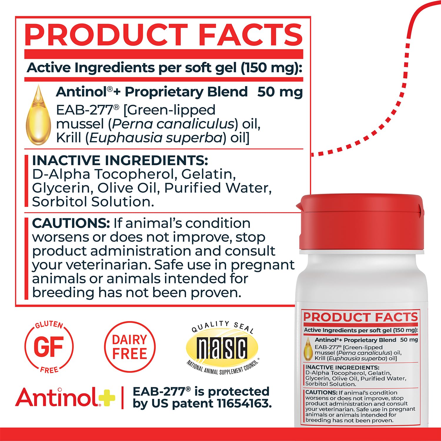 Antinol Plus, Mobility, Hip, and Joint Supplement for Dogs, Green-Lipped Mussels and Krill Oil - Dog Joint Supplement, Better and Faster Than Glucosamine and Chondroitin, 120 Soft Gels AntinolAu supplements