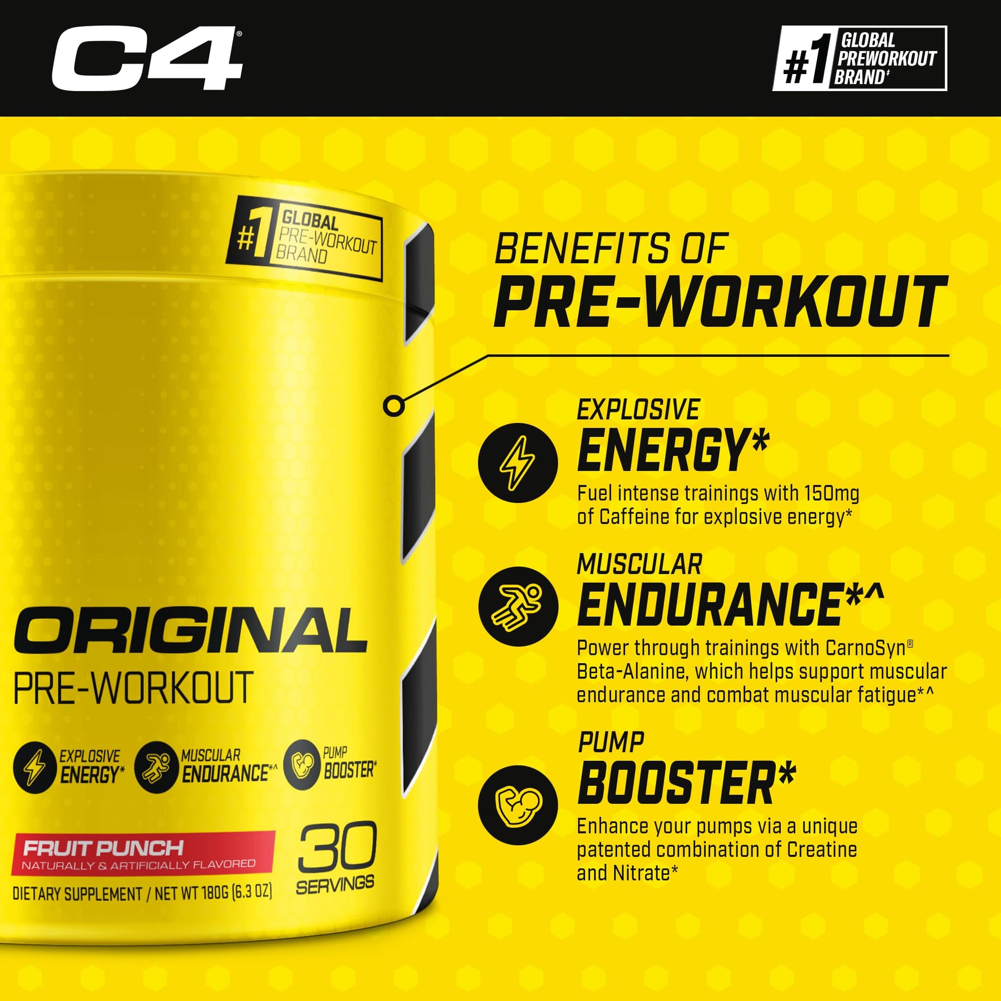 Cellucor Pre Workout & BCAA Bundle, C4 Original Pre Workout Powder, Fruit Punch ScivationAu supplements