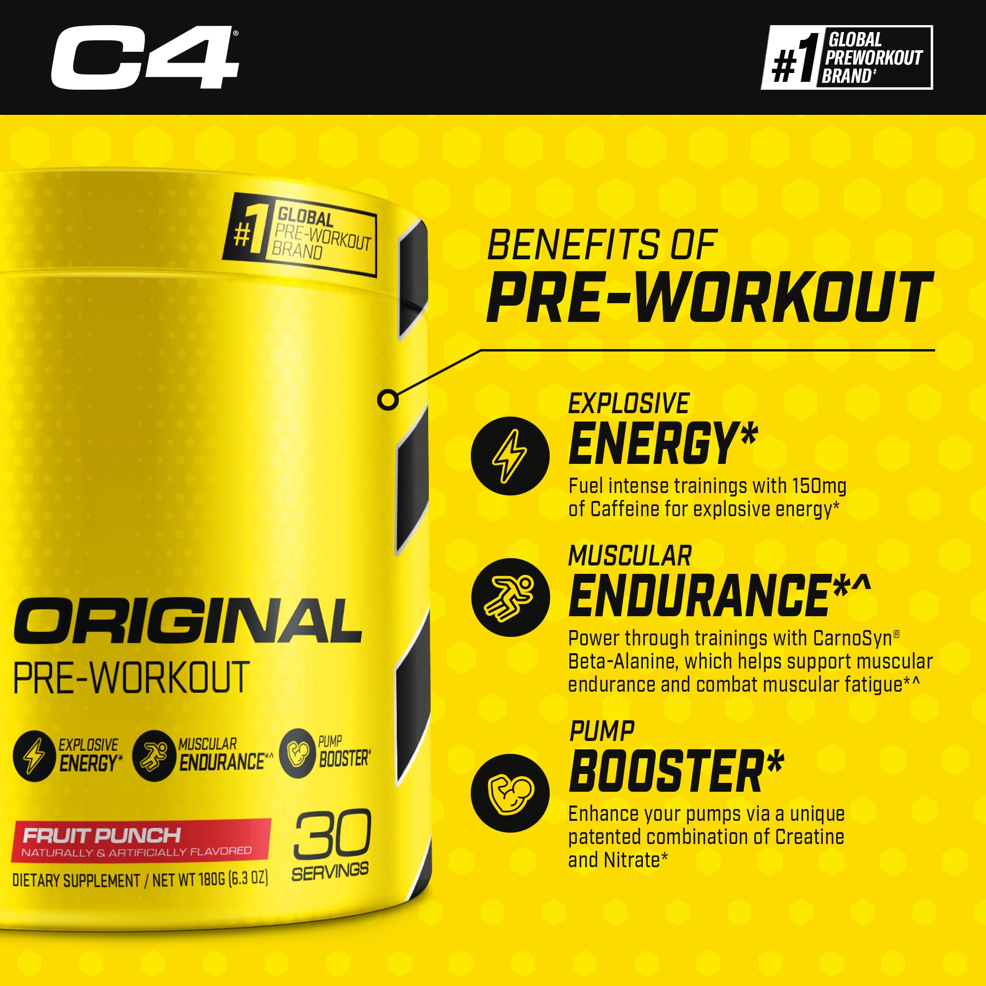 Cellucor Pre Workout & BCAA Bundle, C4 Original Pre Workout Powder, Fruit Punch ScivationAu supplements