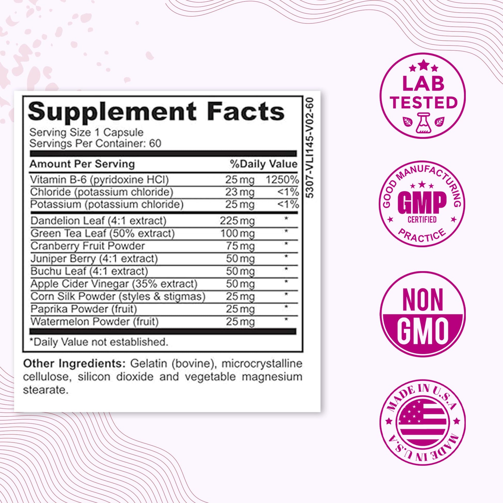 Water Retention Pills for Women Bloating Relief with Vitamin B6, Dandelion & Green Tea Natural LADYME WOMEN'S HEALTHAu supplements