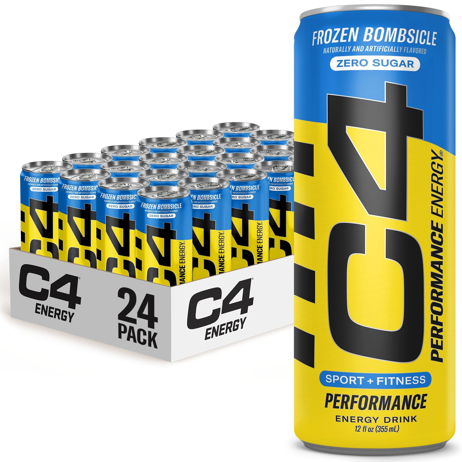 C4 Energy Drink 12oz (Pack of 24) - Frozen Bombsicle - Sugar Free Pre Workout Performance CellucorAu supplements