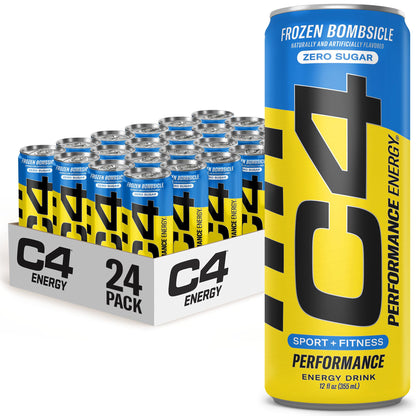 C4 Energy Drink 12oz (Pack of 24) - Frozen Bombsicle - Sugar Free Pre Workout Performance CellucorUS supplements