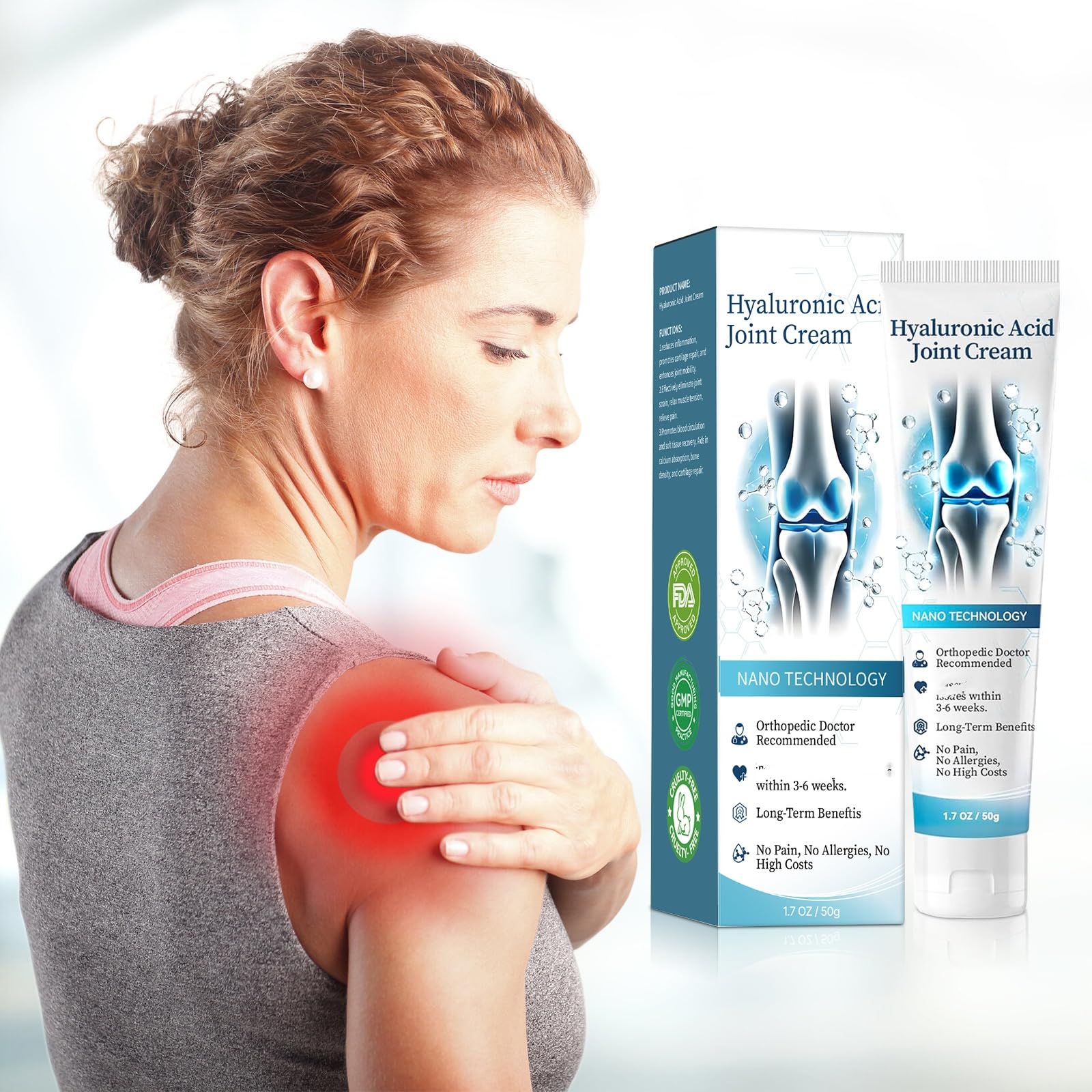 2 PCS Hyaluronic Acid Joint R-epair Gel, Soothing Massage Gel, Quickly Relieve Joint discomfort for Back, Neck, Kne, Soothing Relief for Dry, Cracked Skin Joint Activities Throughout The Body SANZHUANAu supplements