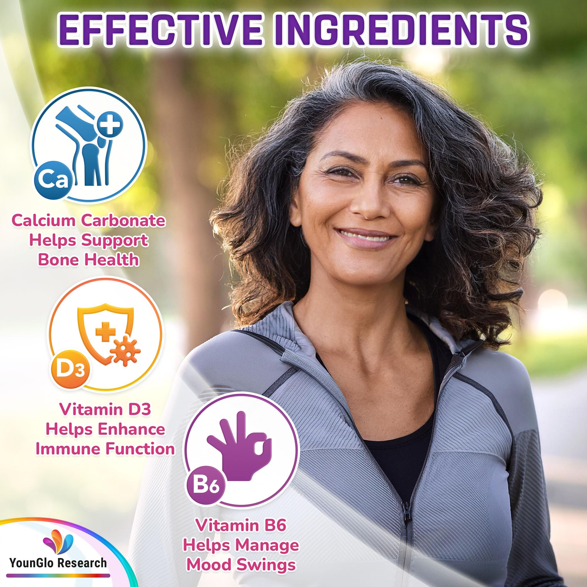 YounGlo Research Menopause Supplement - 120 Vegan Caplets - Menopause & Perimenopause Relief Support - Food and Dietary Vitamins - Multivitamin for Women YounGlo ResearchAu supplements