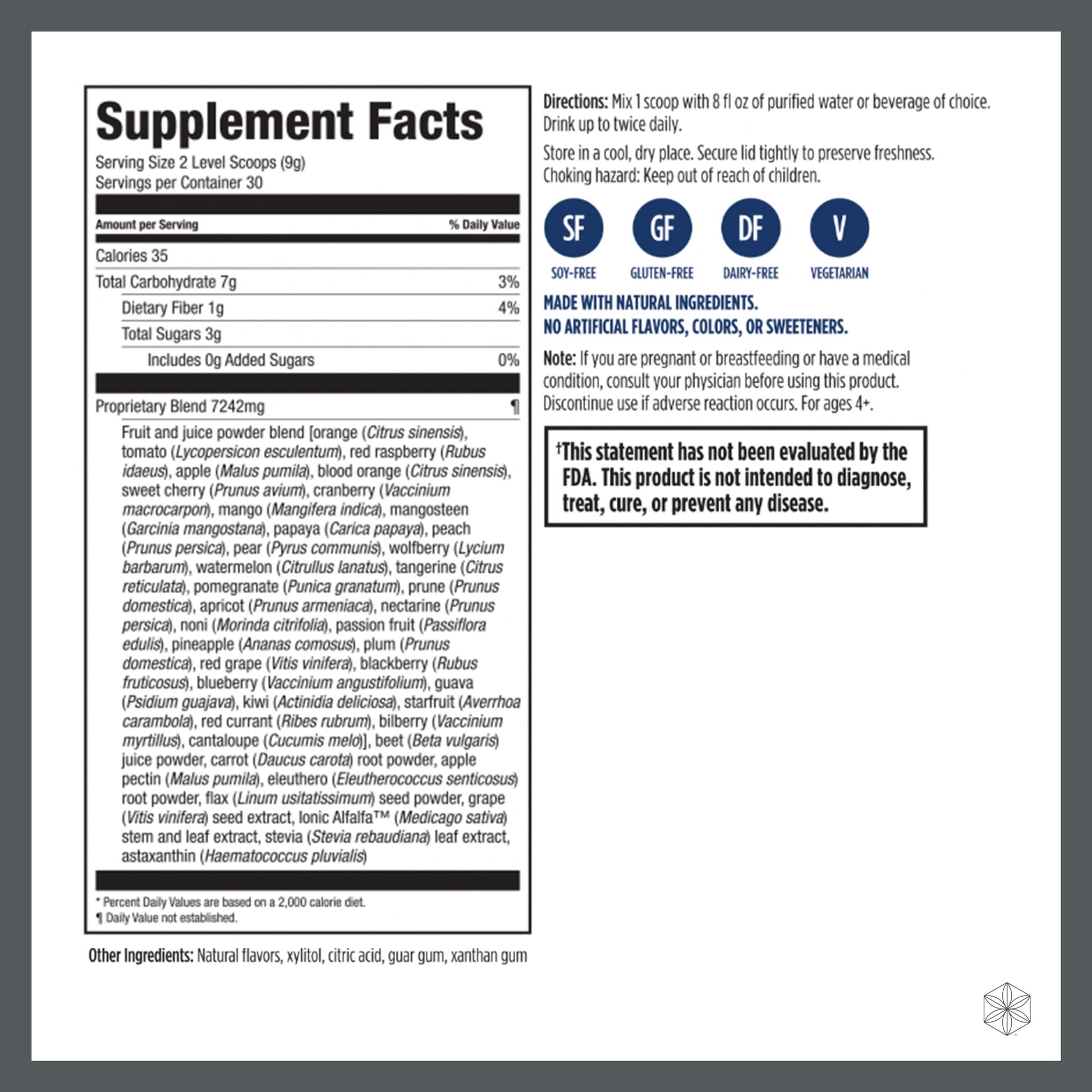 Isagenix Fruits - Phytonutrient & Superfruits Drink Mix - Health Support Supplement IsagenixUS supplements