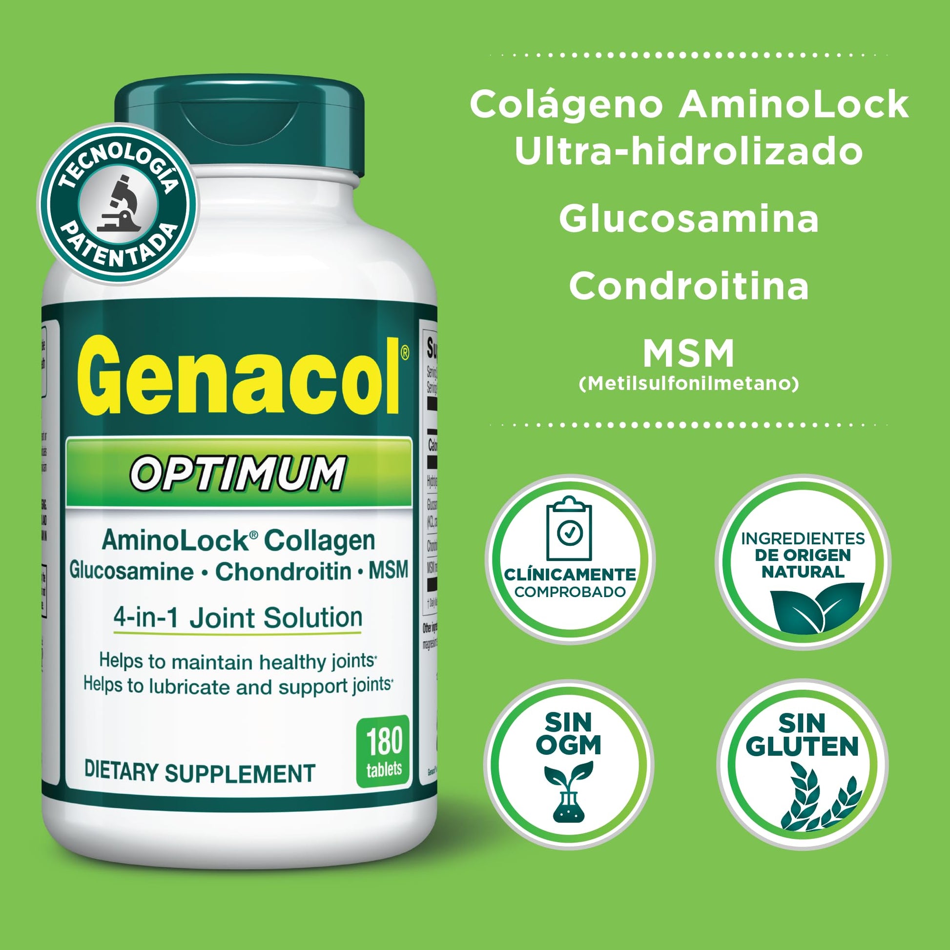Genacol Optimum – Glucosamine, Chondroitin, MSM & Ultra-Hydrolyzed Collagen, Joint Support Tablets, 180 Count (60-Day Supply) GenacolAu supplements