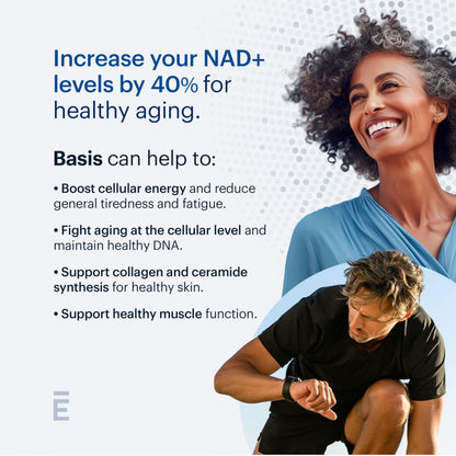 ELYSIUM Basis NAD Plus Supplement 30 Servings - with Nicotinamide Riboside 250mg and Pterostilbene 50mg - Healthy Aging Supplement & Cellular Energy ELYSIUMUS supplements