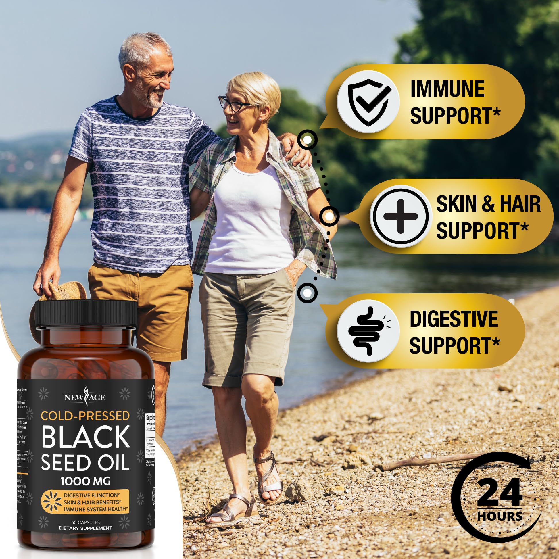Black Seed Oil Softgel Capsules - Premium Cold-Pressed Nigella Sativa Producing Pure NEW AGEAu supplements