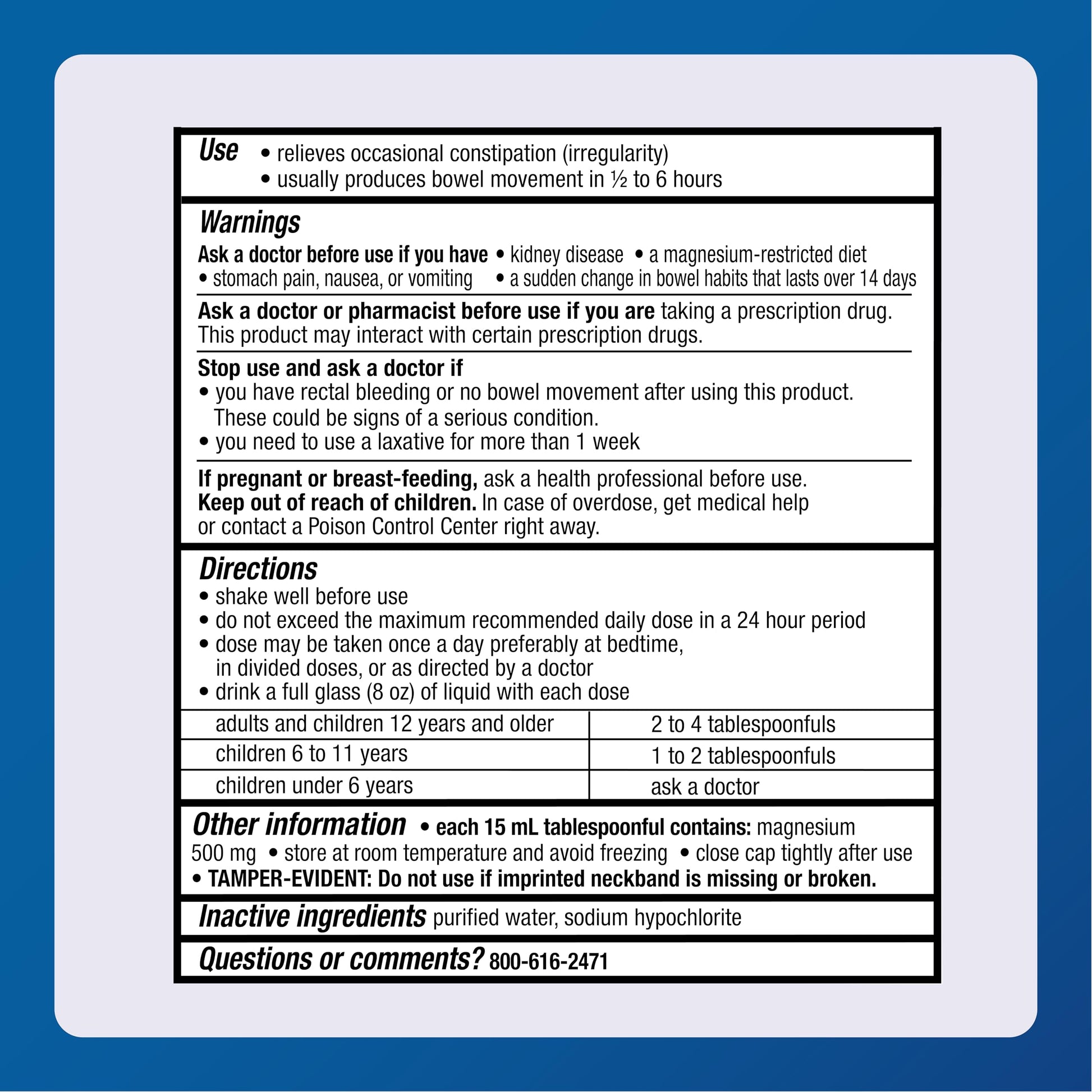 MAJOR Milk of Magnesia Saline Laxative - Original Flavor - Effective Overnight Relief - Stimulant-Free, Sugar-Free - 16 Fl Oz MAJORAu supplements