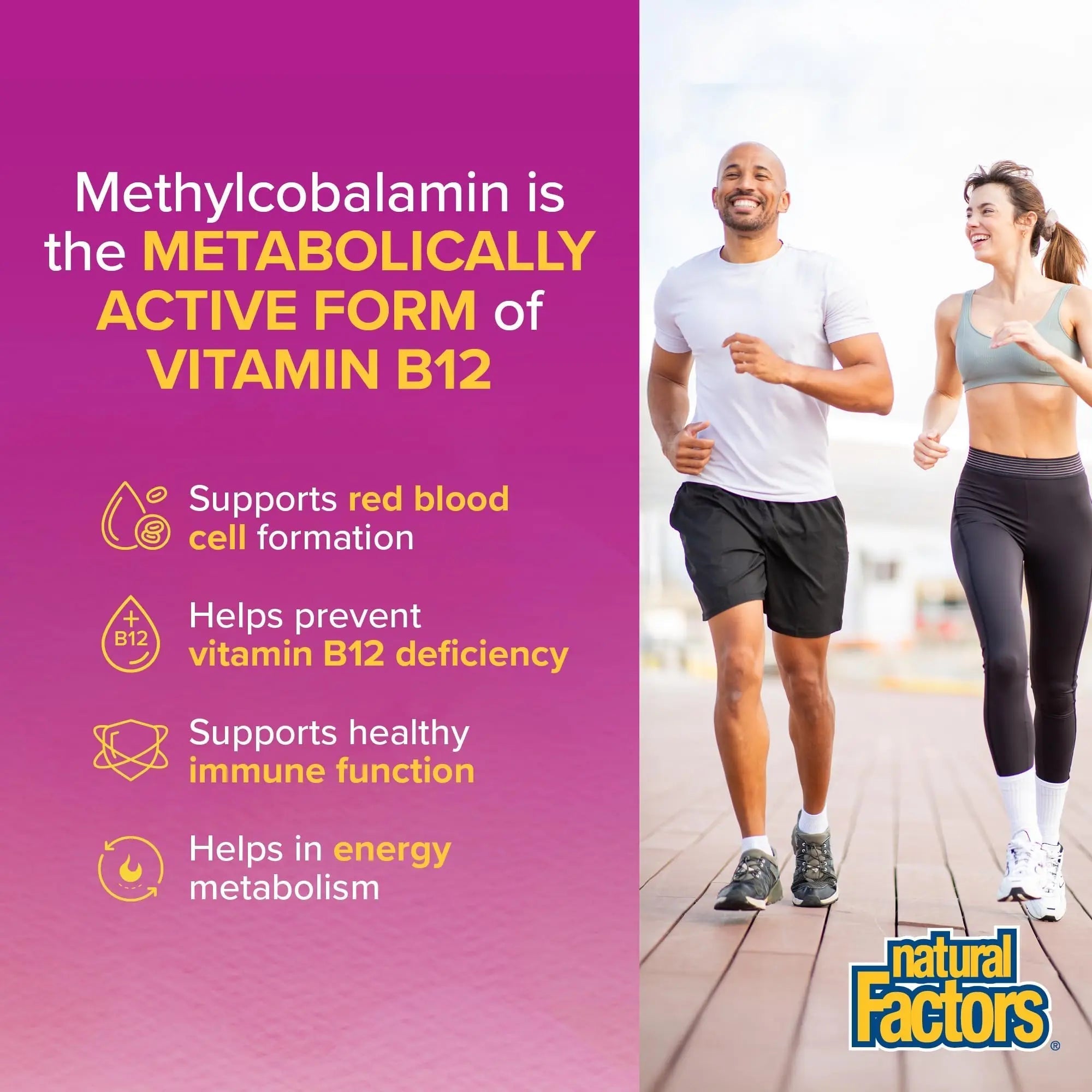 Natural Factors B12 Methylcobalamin, 10,000 mcg, Cherry, 30 Chewable Tablets Natural FactorsAu supplements