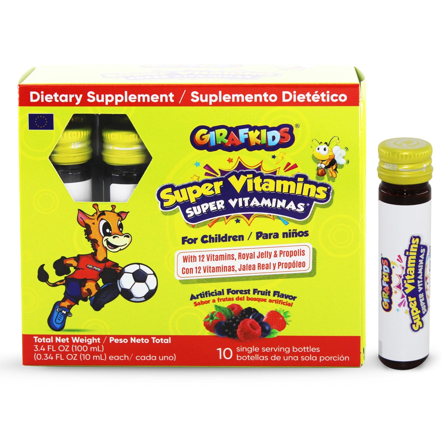 GirafKids Multivitamin Syrup + Super Vitamins Liquid Bundle for Kids Ages 4+ | Omega-3, Beta Glucan, Royal Jelly & Propolis | PHARMADELUS supplements