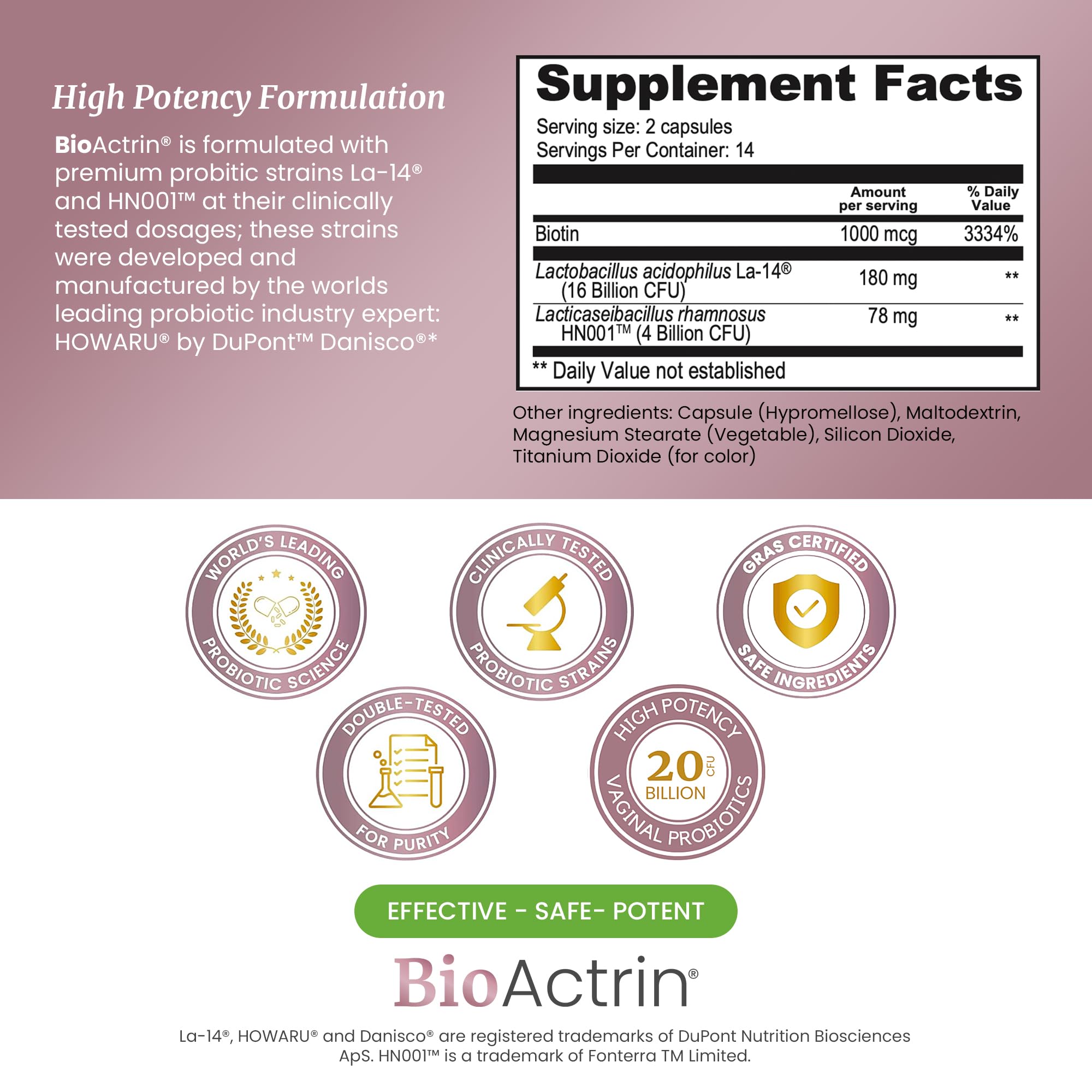 Bioactrin Vaginal Probiotics for Women - Formulated Bacterial Vaginosis Treatment, Yeast Infection SIGNIFY NATUREAu supplements