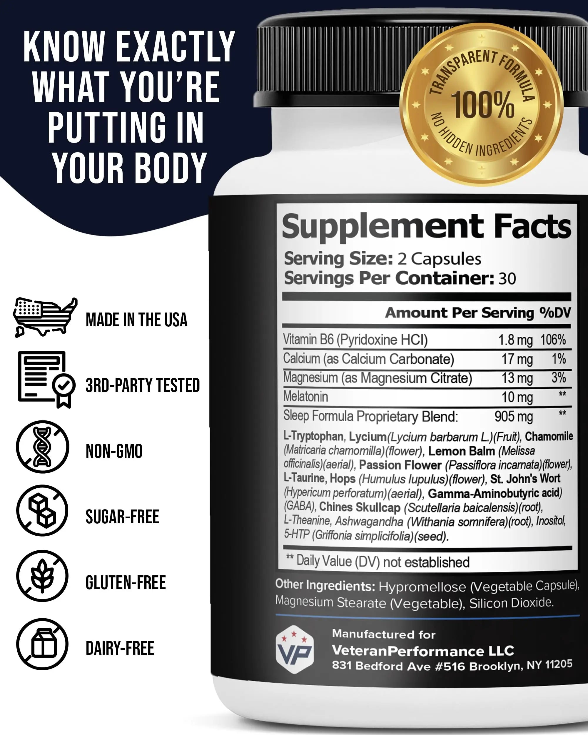 Combat ZZZ 4-in-1 Sleep Aid with Melatonin, Magnesium & L-Theanine – Non-Groggy Formula for Deep Sleep & Restful Recovery – Veteran-Founded, Made in USA (60 Capsules) | Sleep Aid for Adults Veteran Performancenz supplements