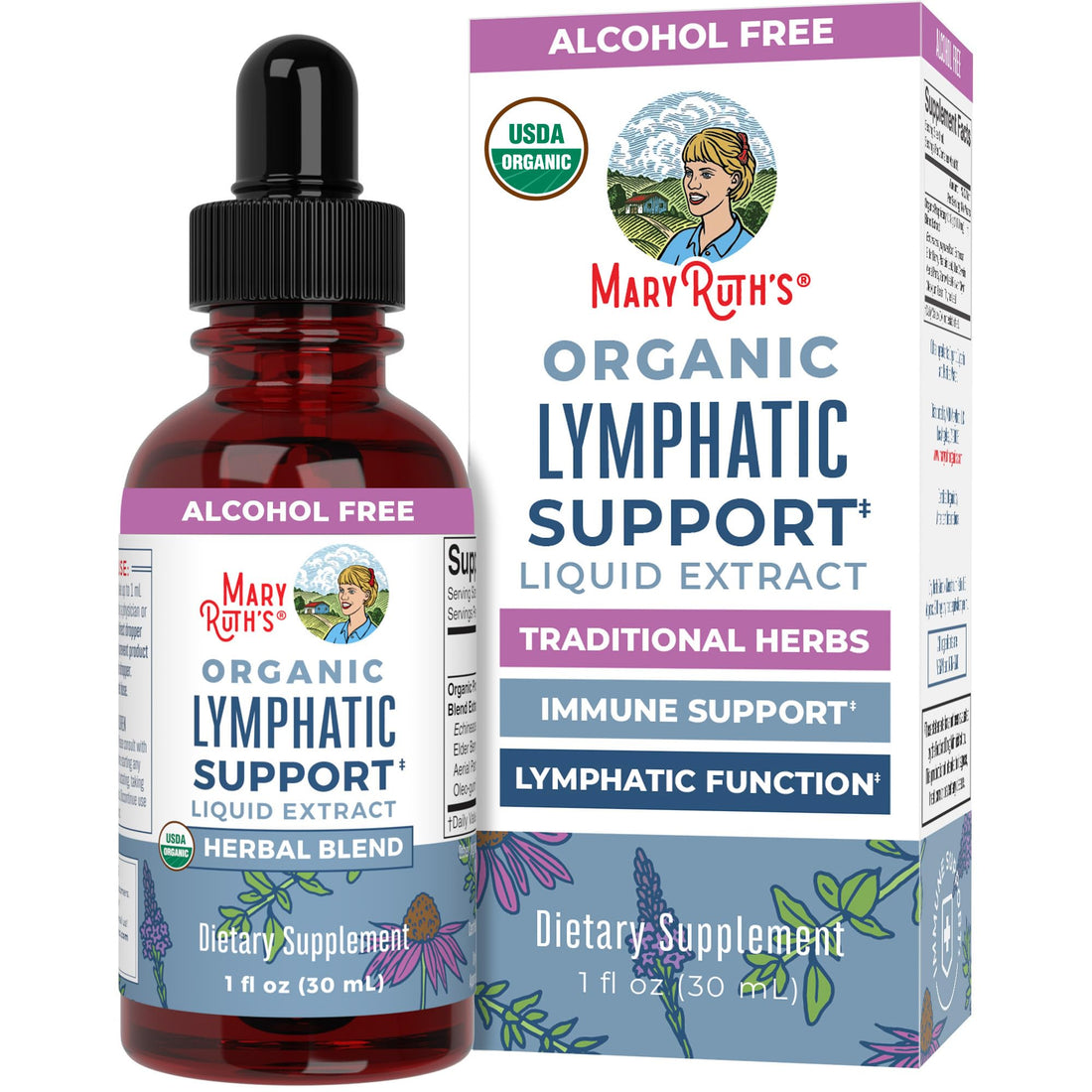 Lymphatic Support Drops by MaryRuth's | USDA Organic Lymphatic Cleanse Immune Support Supplement| Lymphatic Support with Echinacea & Elderberry | Blue Vervain | Vegan | Non-GMO | 30 Servings MARYRUTH'SUS supplements