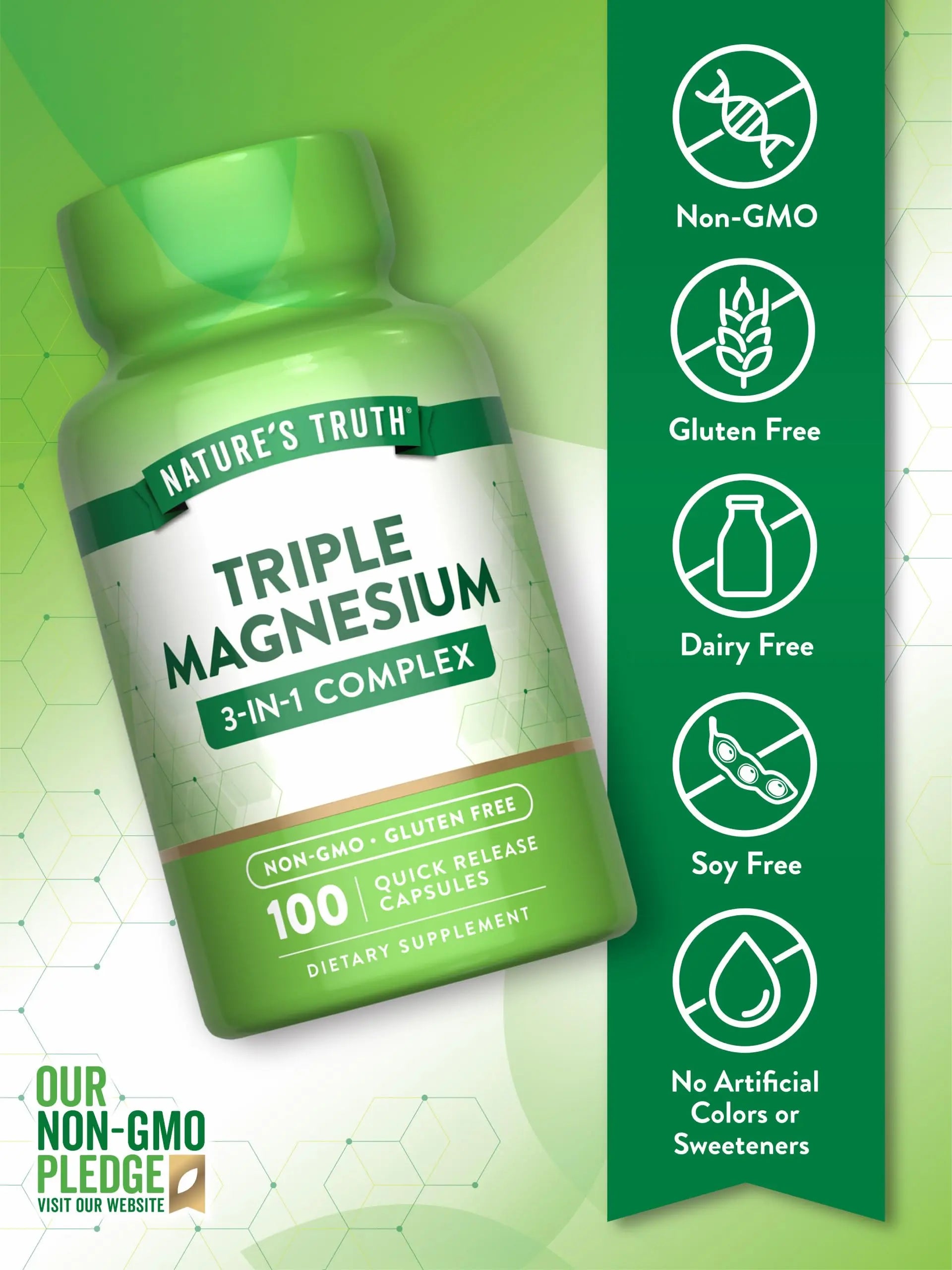 Nature's Truth Triple Magnesium Complex Supplement | 100 Capsules | 420 mg Magnesium Oxide, Citrate & Aspartate | Non-GMO & Gluten Free Nature's Truthnz supplements