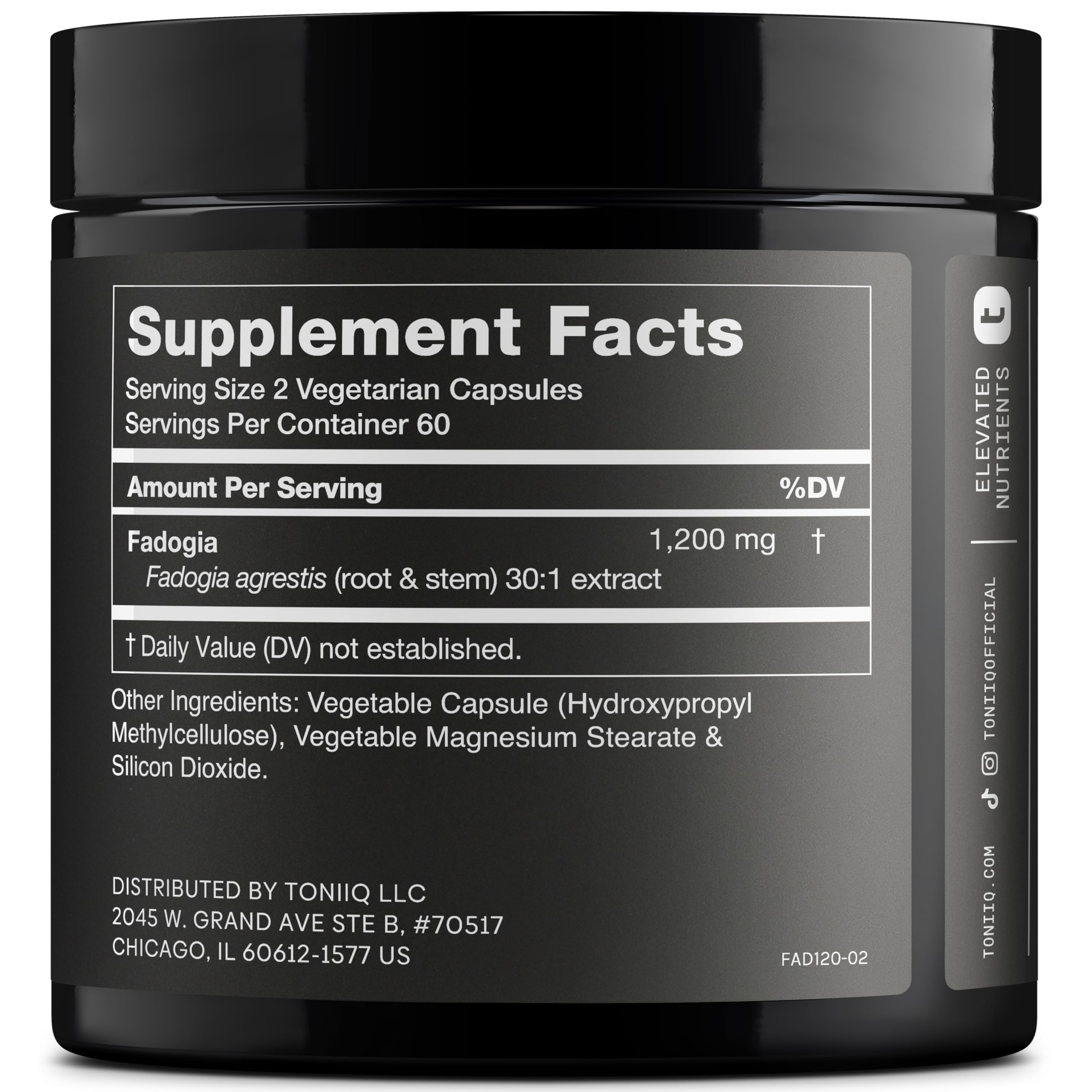 Toniiq Fadogia Agrestis - Ultra High Potency 30:1 Extract - 1200mg Per Serving - Highly Concentrated - Third-Party Lab Tested - 120 Capsules ToniiqAu supplements