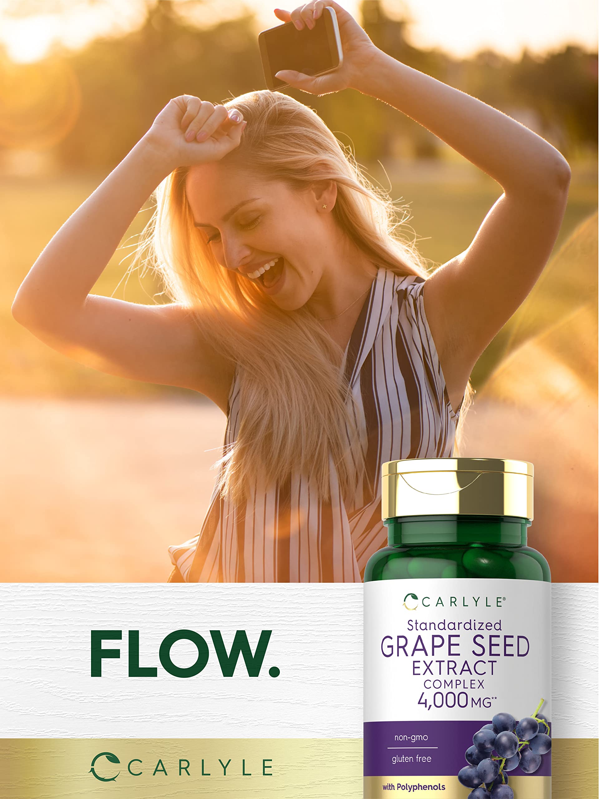 Carlyle Grape Seed Extract 4,000mg | 120 Quick Release Capsules | Standardized Extract CarlyleAu supplements
