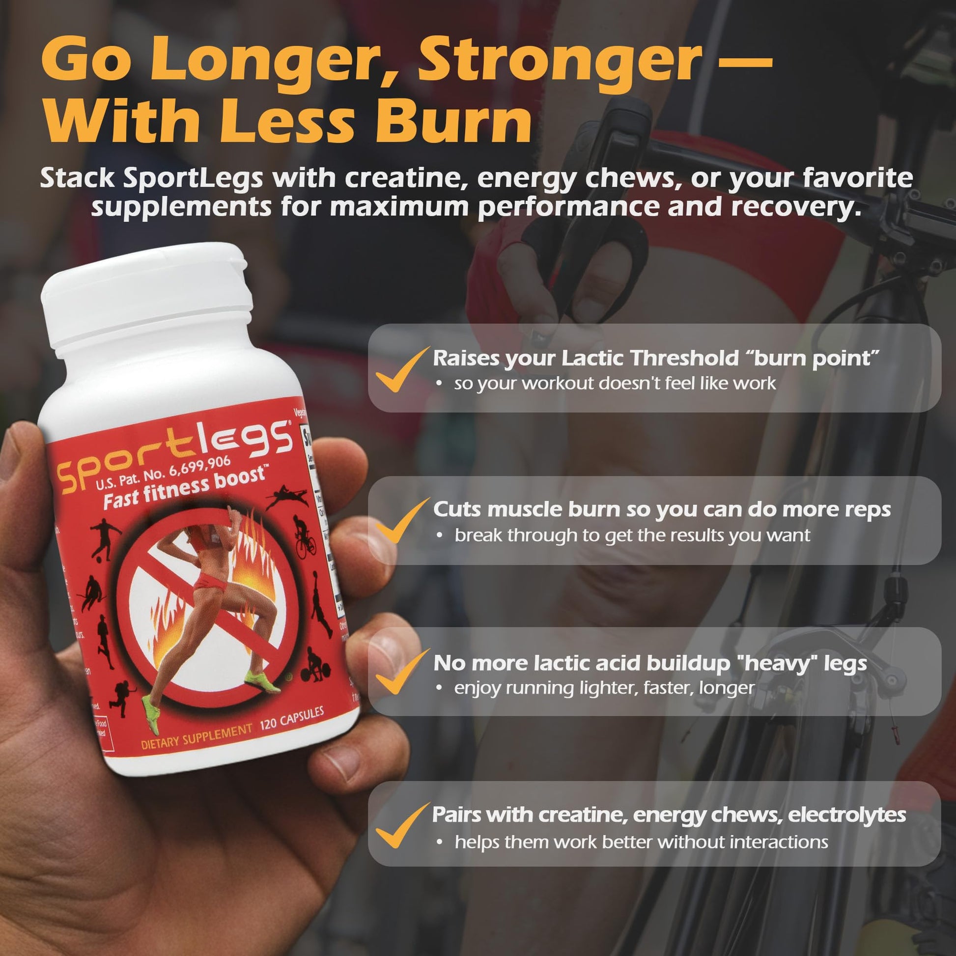 SPORTLEGS Pre-Exercise Metabolic Primer for Runners, Cyclists and Endurance Athletes - Helps Muscles Use Lactate as Fuel for Smoother, Longer-Lasting Efforts - NSF Certified for Sport - 120 Capsules SPORTLEGSAu supplements
