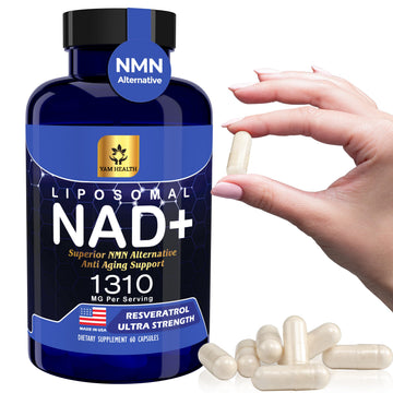 YAM Health Liposomal NAD Nicotinamide Riboside Equivalent with Trans-Resveratrol 300mg, Premium Halal NAD Supplement for Energy Metabolism, DNA Repair and Longevity, Vegan, Non-GMO (60 Count) YAM HealthAu supplements