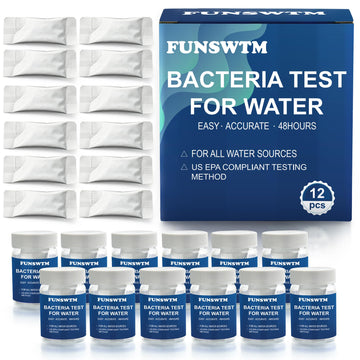 Coliform Bacteria Test Kit: 12-Pack Easy at-Home Well, Tap, Pool, Spring, Pond, Lake Drinking Water Quality Test FUNSWTMAu supplements