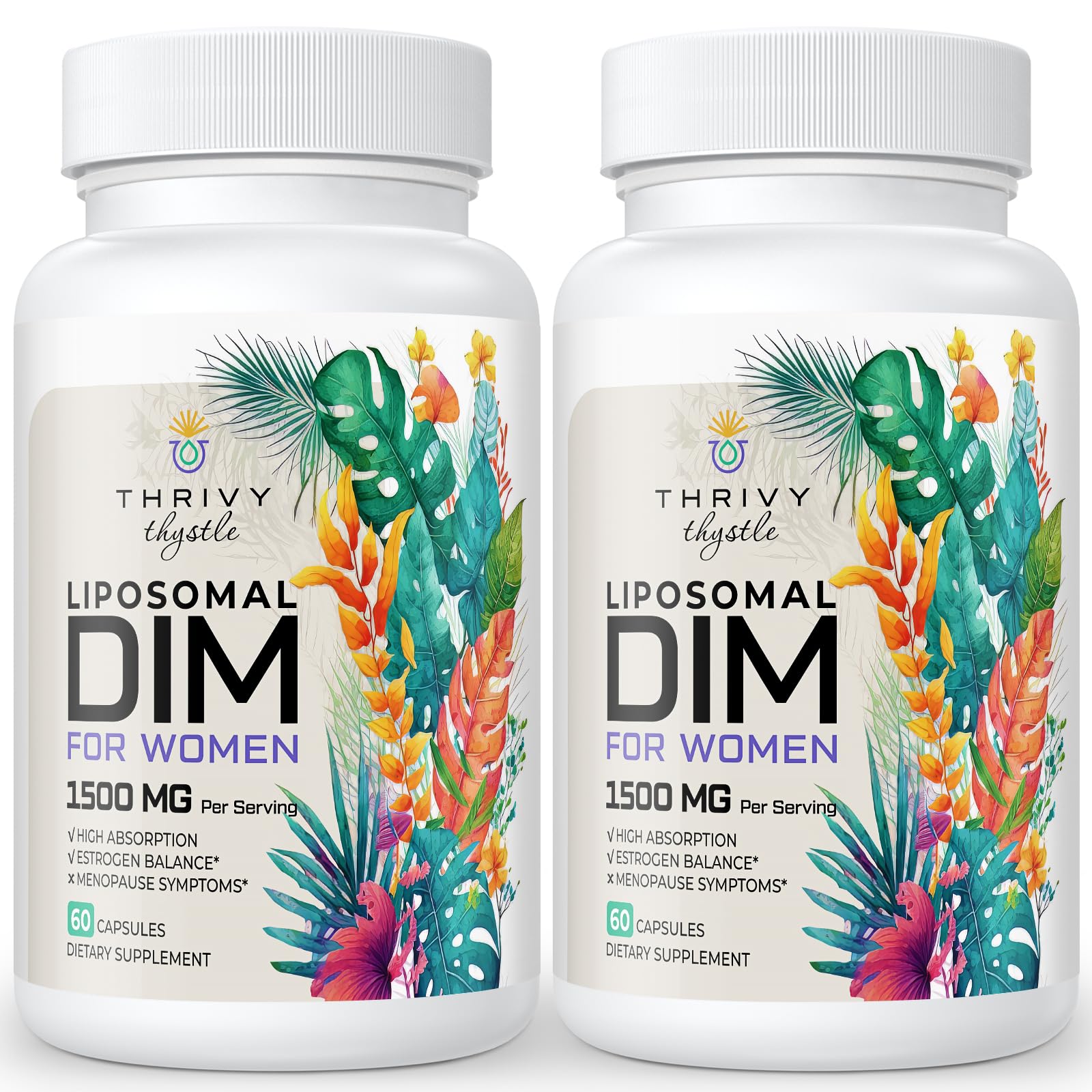ThrivyThystle Liposomal DIM 400 mg - Hormone Balance, Estrogen Support for Women, DIM Supplement with Vitamin E, Evening Primrose, Black Cohosh, Omega-3 Fatty Acids (120 Capsules) ThrivyThystleAu supplements