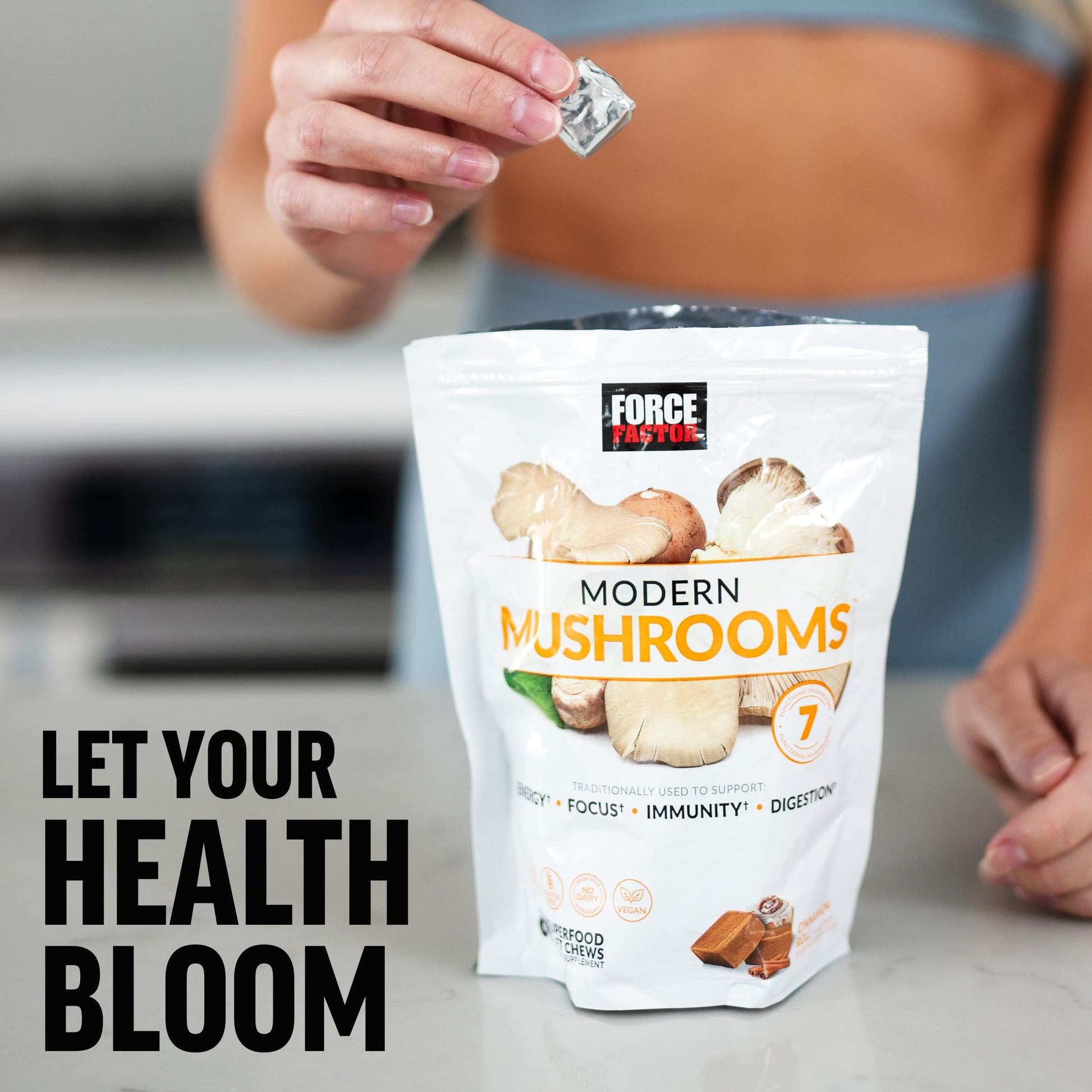 FORCE FACTOR Modern Mushrooms Soft Chews, Mushroom Supplement with Lions Mane Force FactorAu supplements