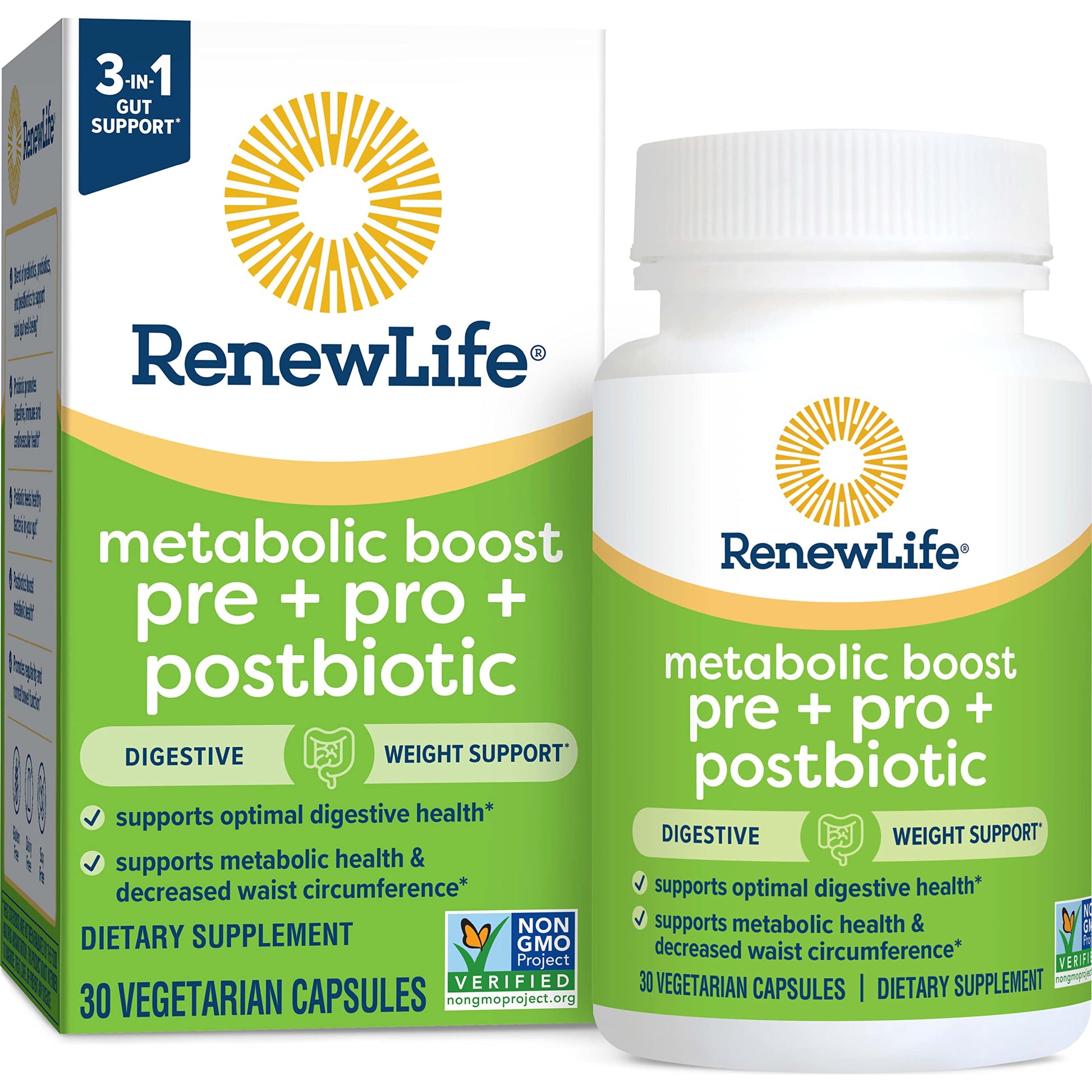 Renew Life Metabolic Boost Pre + Pro + Postbiotic; Prebiotics, Probiotics and Postbiotics Renew LifeAu supplements