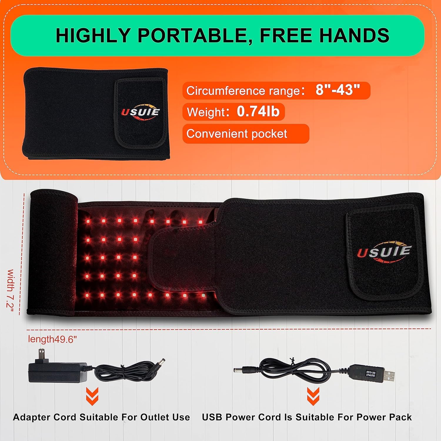 USUIE Red Light Therapy Belt, Infrared Light Therapy Wrap Red Light Therapy Device USUIEAu supplements