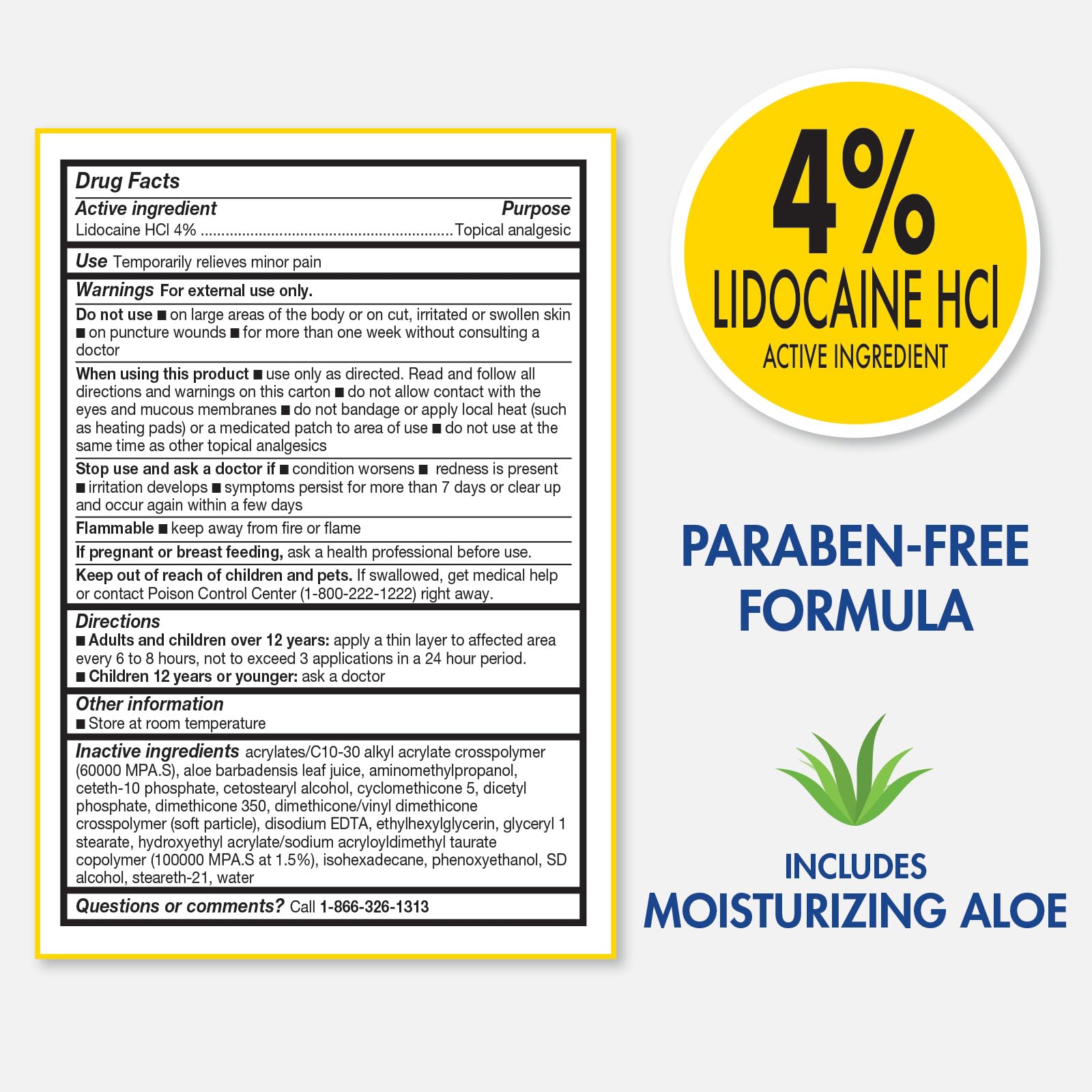 TheraCare 4% Lidocaine Roll-On | OTC Strength | Pain Relief Liquid | 2.5 oz. 73 mL | Non-Greasy, Unscented Formula | Topical Anesthetic Thera CareAu supplements