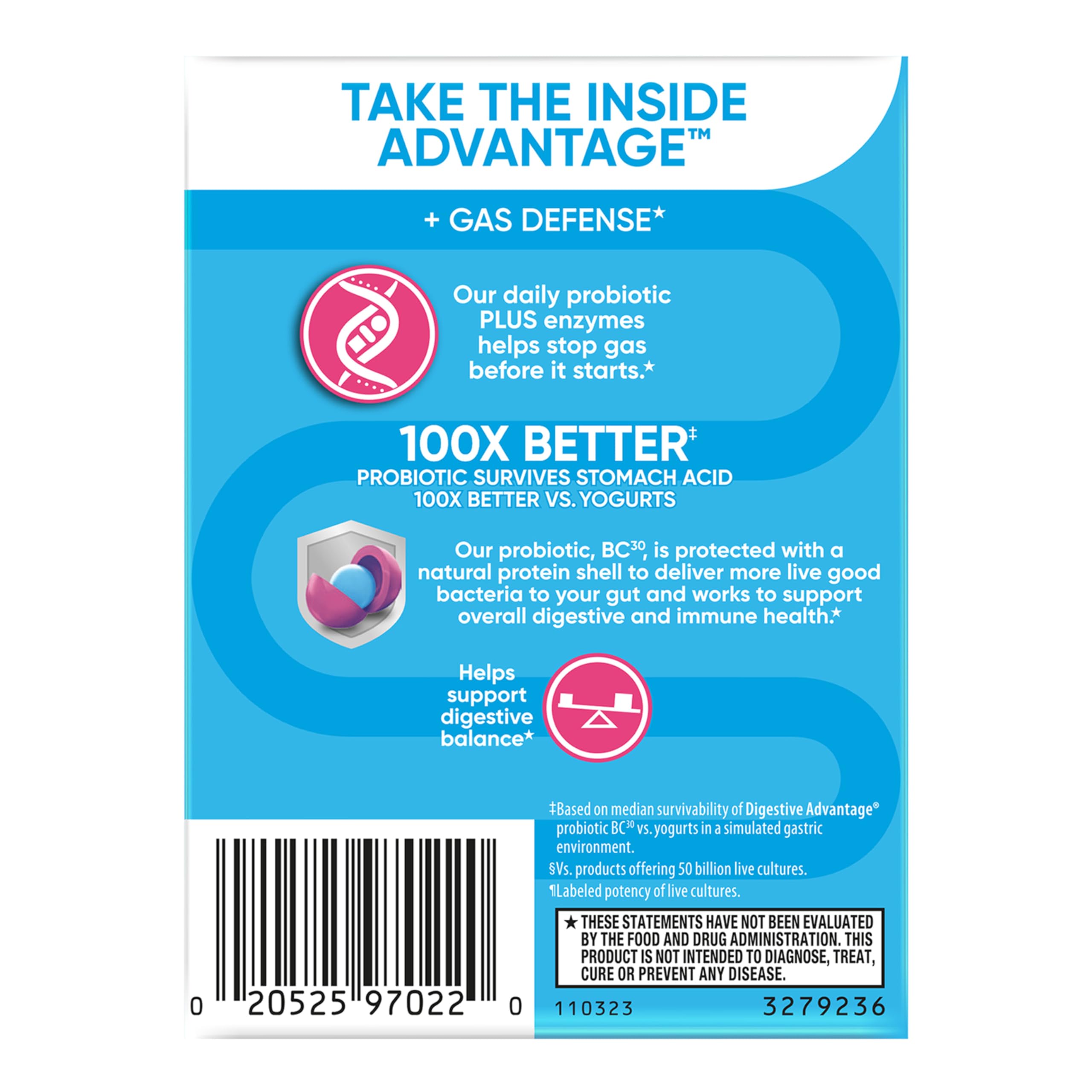 Digestive Enzyme and Probiotic Capsule- Digestive Advantage 32 Capsules, Survives 100x Better than regular 50 billion CFU, Breaks down food, helps prevent gas Digestive AdvantageAu supplements