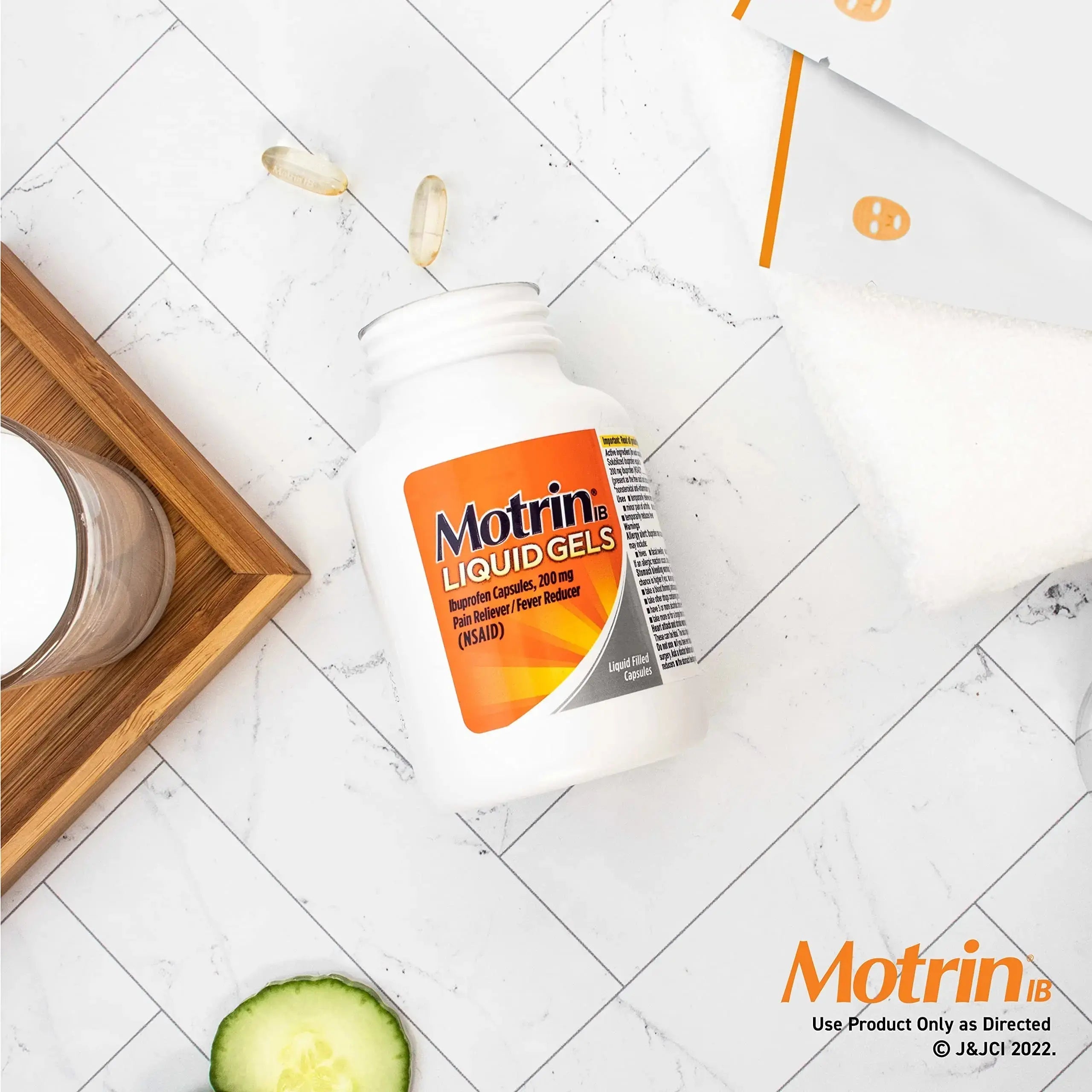 Motrin IB Liquid Gels with 200mg Ibuprofen per Caplet, Pain Reliever & Fever Reducer for Adults, Relief from Minor Arthritis Pain, Muscle Aches, Headache, Menstrual Cramps & Backache, 120 ct MotrinAu supplements